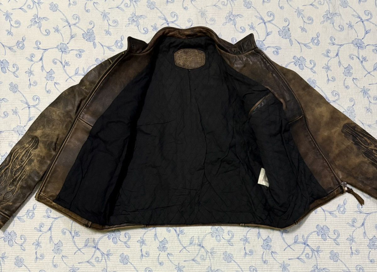 Other Cafe Racer Leather Jacket Biker Flame Jacket Size US L / EU 52-54 / 3 - 5 Thumbnail