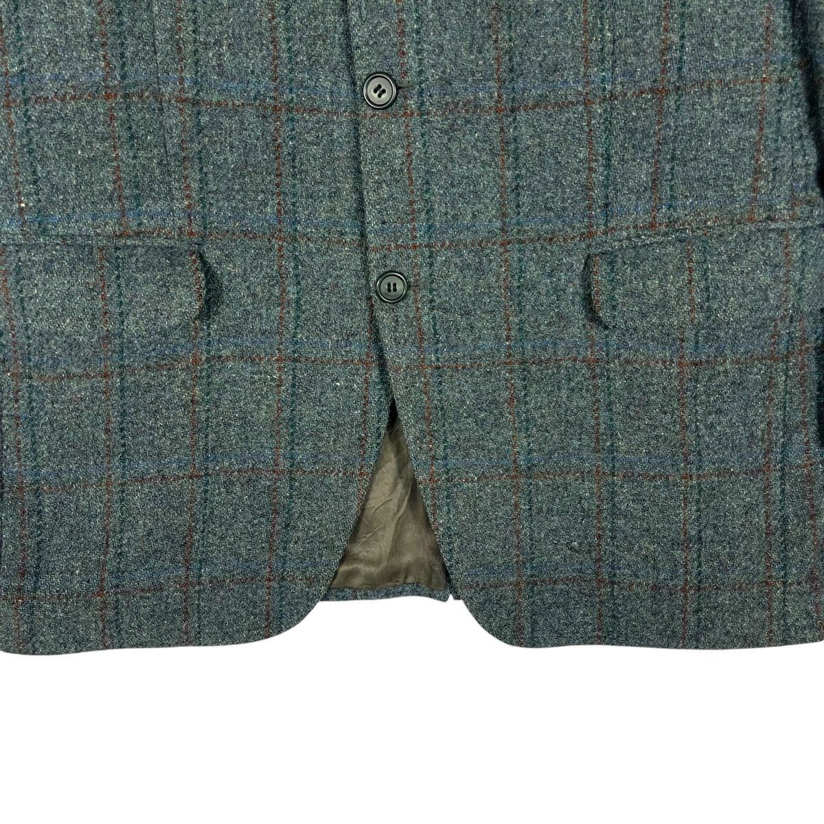 Harris Tweed Vintage 80s Harris Tweed Atelier Torino Blue Grey Plaid Wool Size 52R - 6 Thumbnail