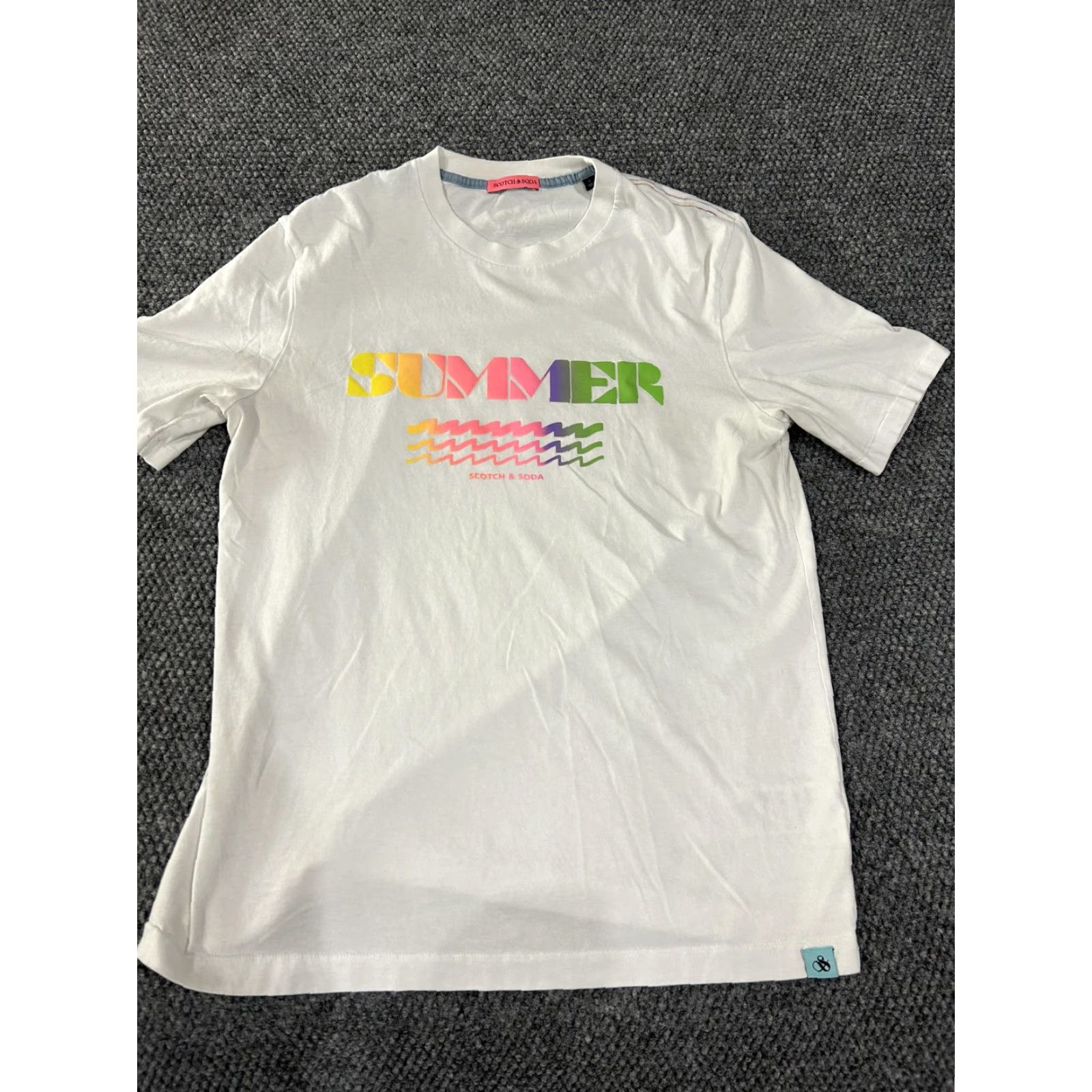 Scotch & Soda Scotch & Soda Shirt Mens Large White Summer Graphic Organic Cotton Crewneck Tee Size US L / EU 52-54 / 3 - 2 Thumbnail