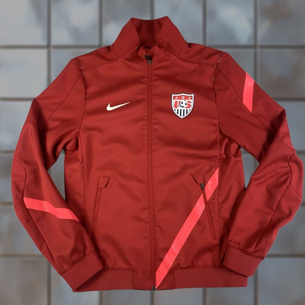 Nike Nike USA Team Soccer Side Line Track Jacket Mens Small Red Zip 449657-648 Size US S / EU 44-46 / 1 - 1 Thumbnail