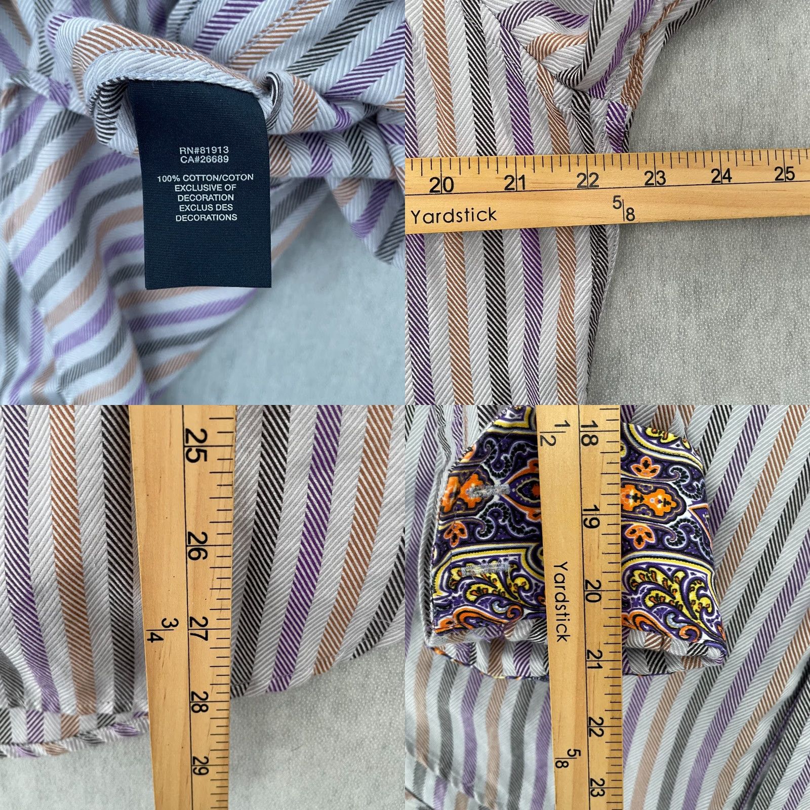 Robert Graham Robert Graham Colorful Striped Button-Up Shirt Adult Large Long Sleeve Mens L Size US L / EU 52-54 / 3 - 8 Thumbnail