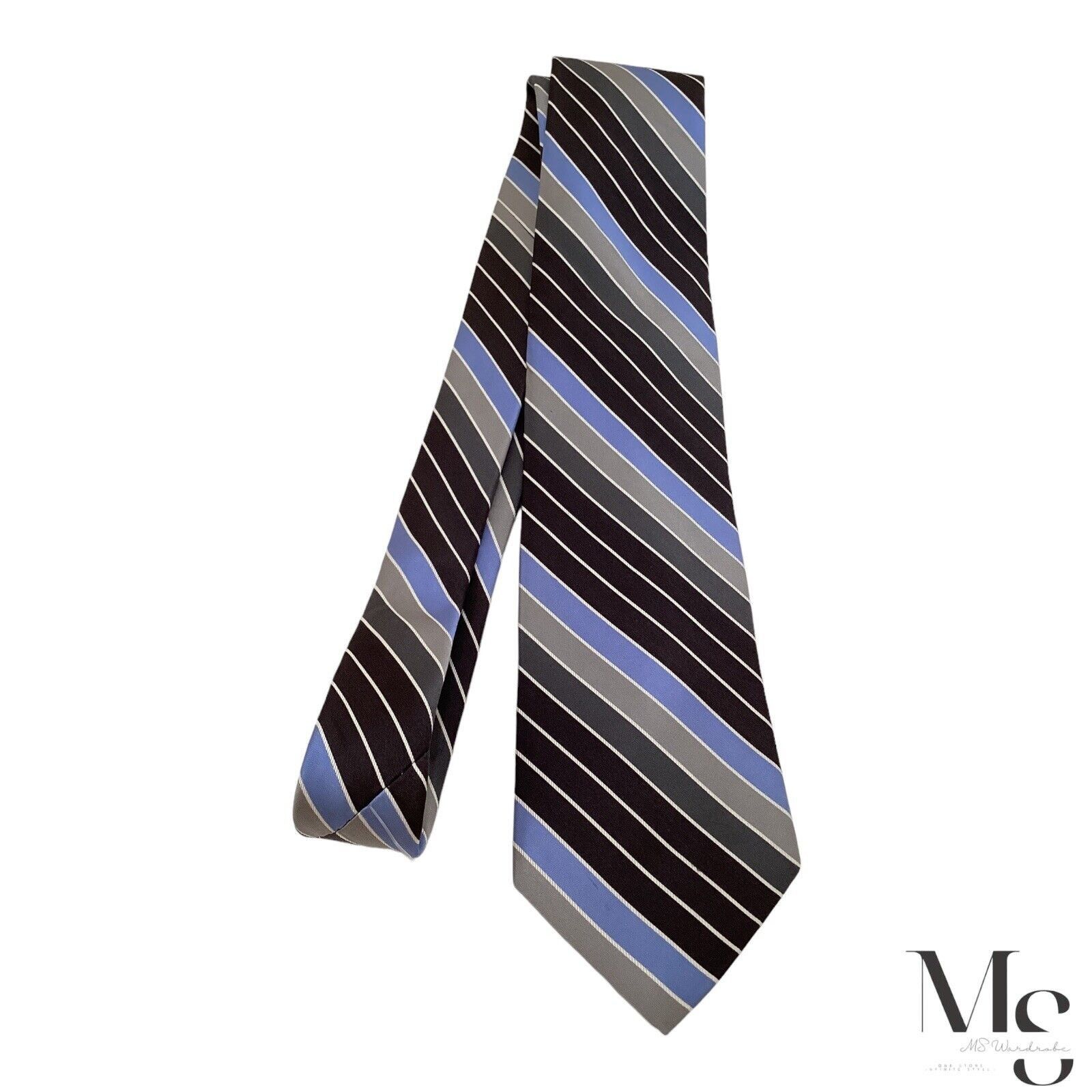 Ted Baker TED BAKER Brown Striped Silk Tie Made In USA W: 3.4" EX COND Size ONE SIZE - 6 Thumbnail