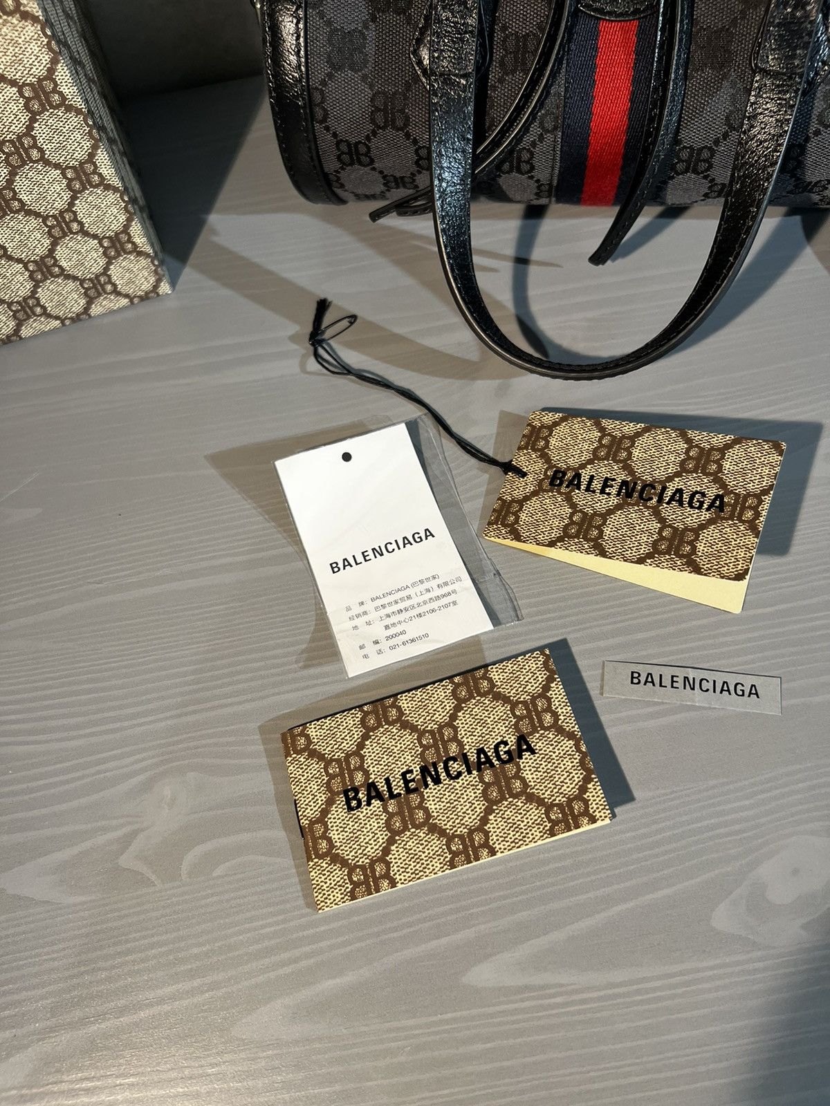 Gucci Gucci x Balenciaga Black Monogram Jacquard Canvas Hacker bag Size ONE SIZE - 9 Thumbnail