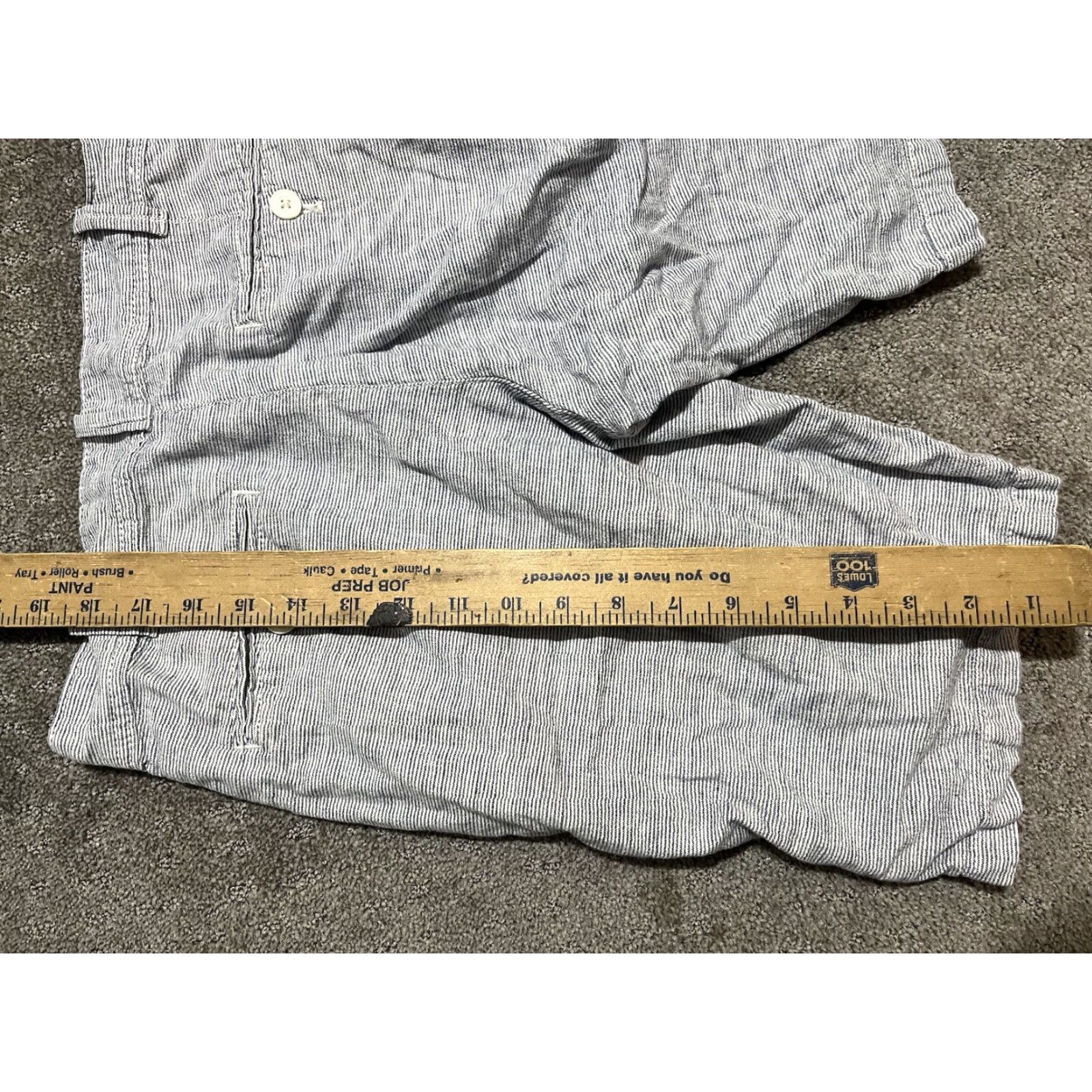 Express Express Chino Shorts Mens 28 Blue White Striped Classic Fit Casual Lightweight Pockets Size US 28 / EU 44 - 5 Thumbnail