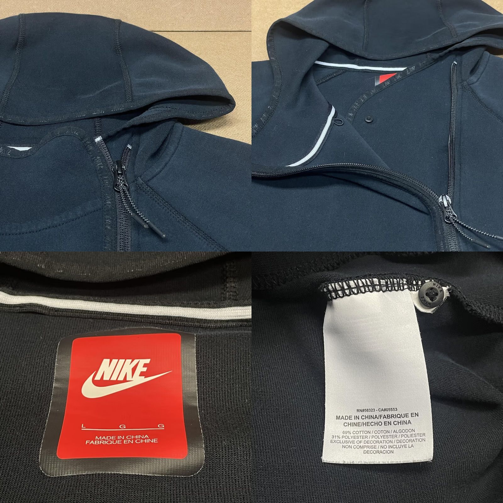 Nike Nike Hoodie Womens L Gray Tech Fleece Jacket Black Asym Zip Drop Tail Size L / US 10 / IT 46 - 8 Thumbnail