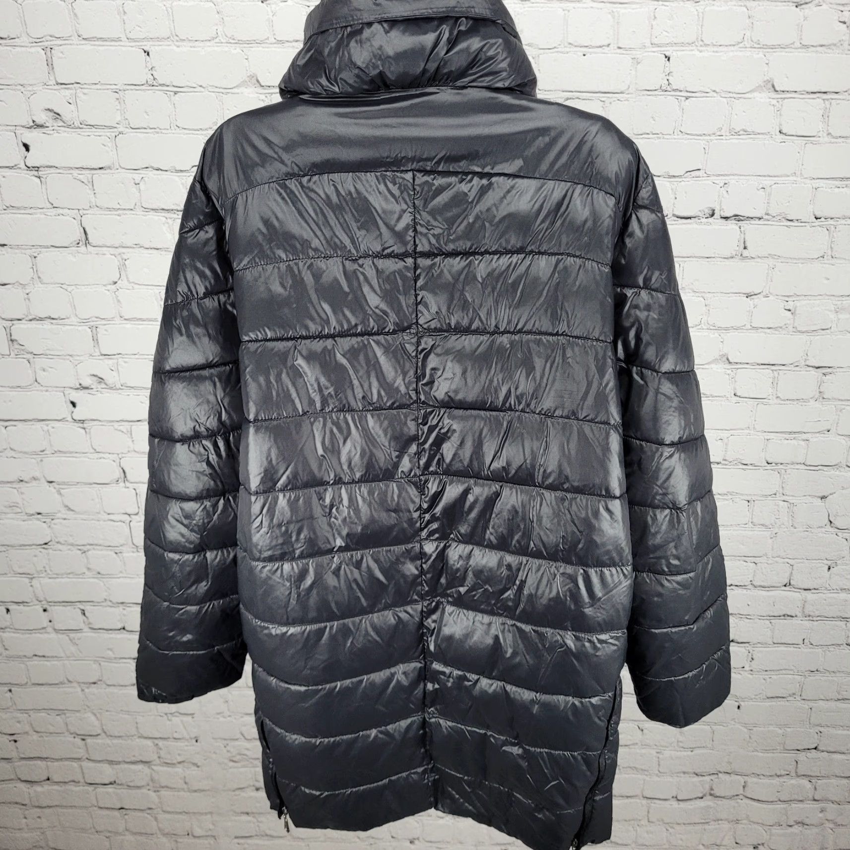 Vintage Luisa Viola Black Quilted Imbottito Full Zip & Snap Jacket Italy Made US Size 14 Size XL / US 12-14 / IT 48-50 - 2 Thumbnail