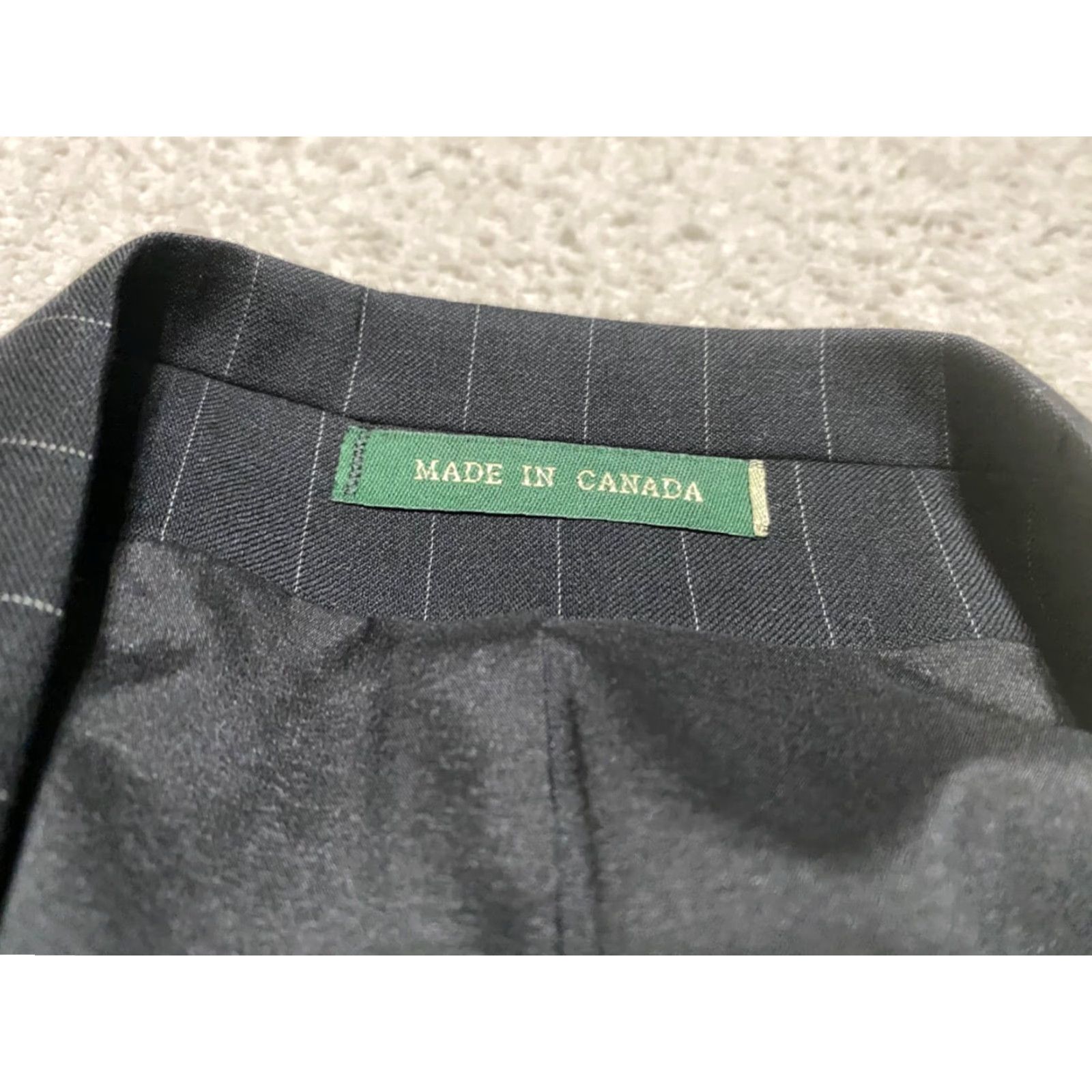 Ralph Lauren Lauren Ralph Lauren Blazer Mens 44 Black Striped Wool Long Sleeve 2-Button Jacket Set? Size US XXL / EU 58 / 5 - 6 Thumbnail