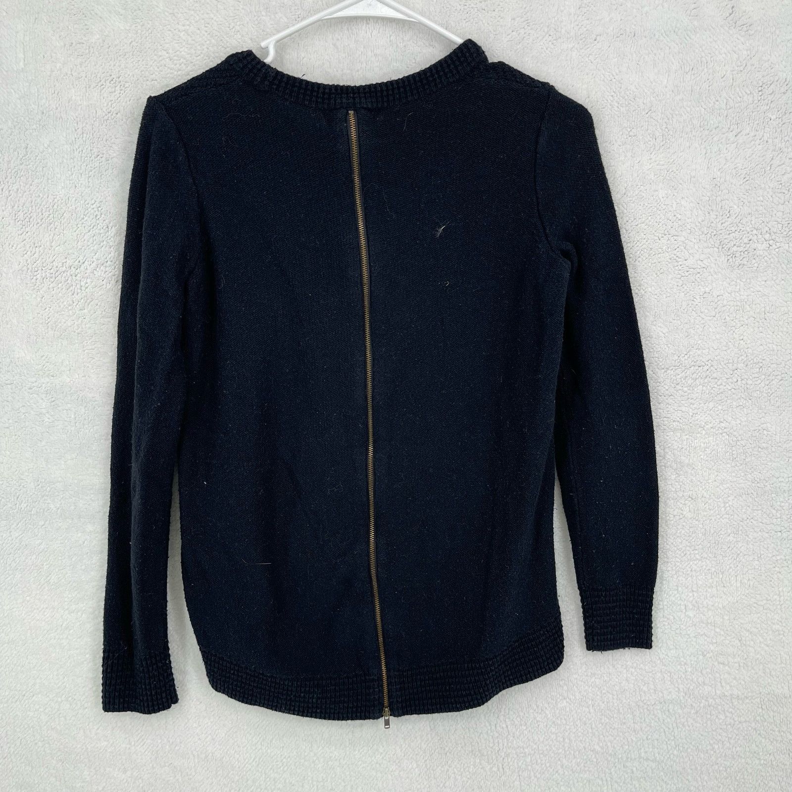 Madewell Madewell Black Back Zip Crewneck Sweater Women's XS Size XS / US 0-2 / IT 36-38 - 7 Thumbnail