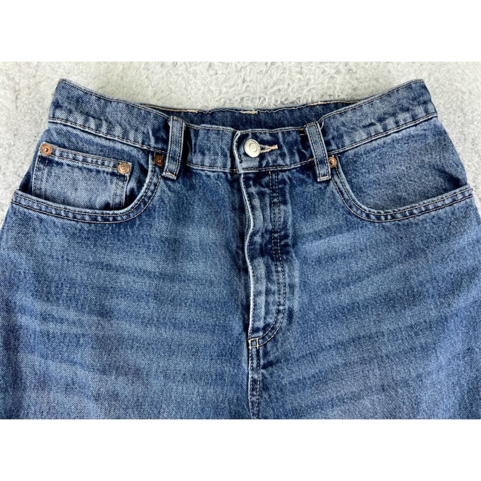 Zara Zara Jeans Women Blue Denim 25x27 High Rise Straight Leg Cotton Stretch Vintage No Size 42" / US 20 - 4 Thumbnail