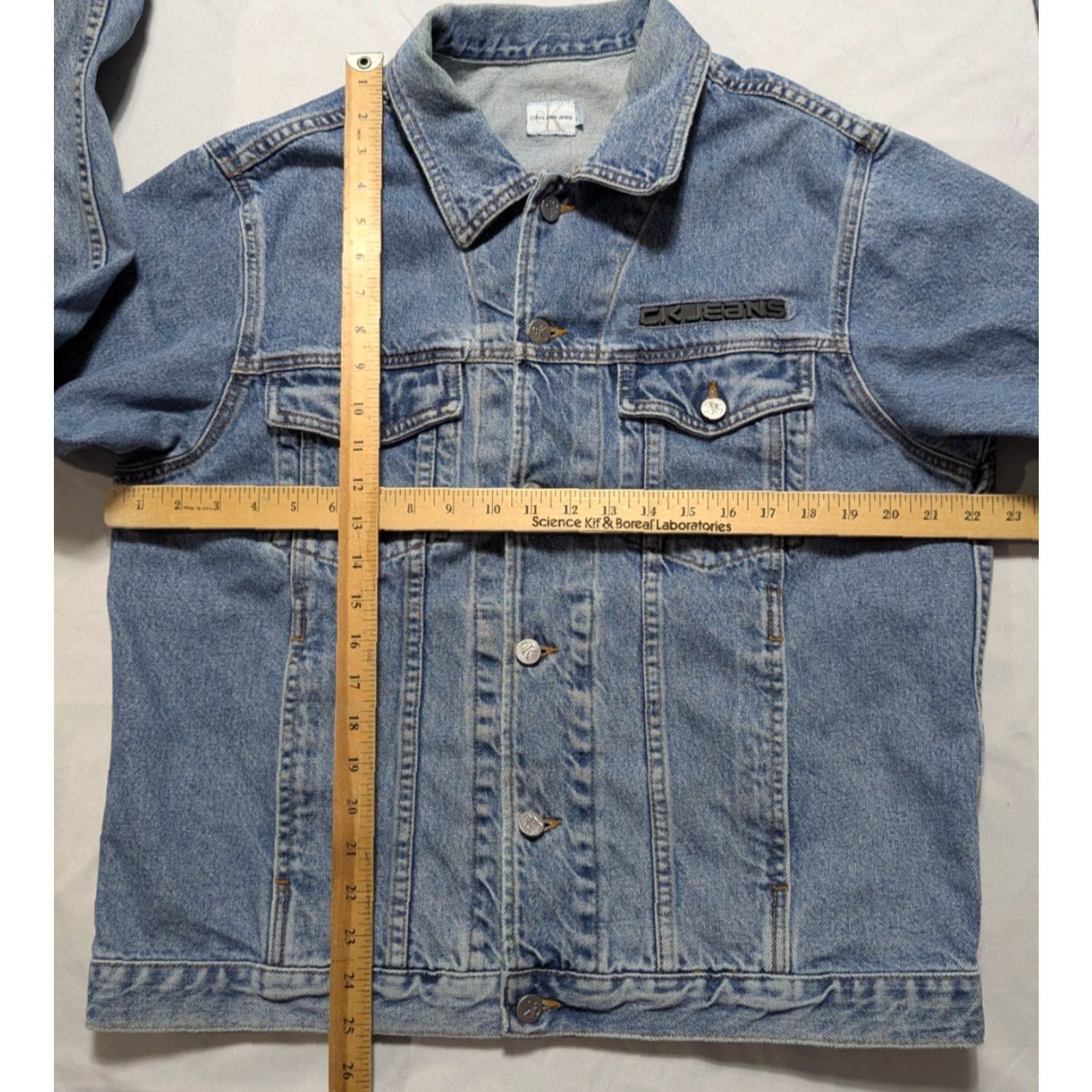 Calvin Klein VINTAGE Calvin Klein CK Jeans Men Large Double Stone Wash Denim Trucker Jacket Size US 33 - 7 Thumbnail