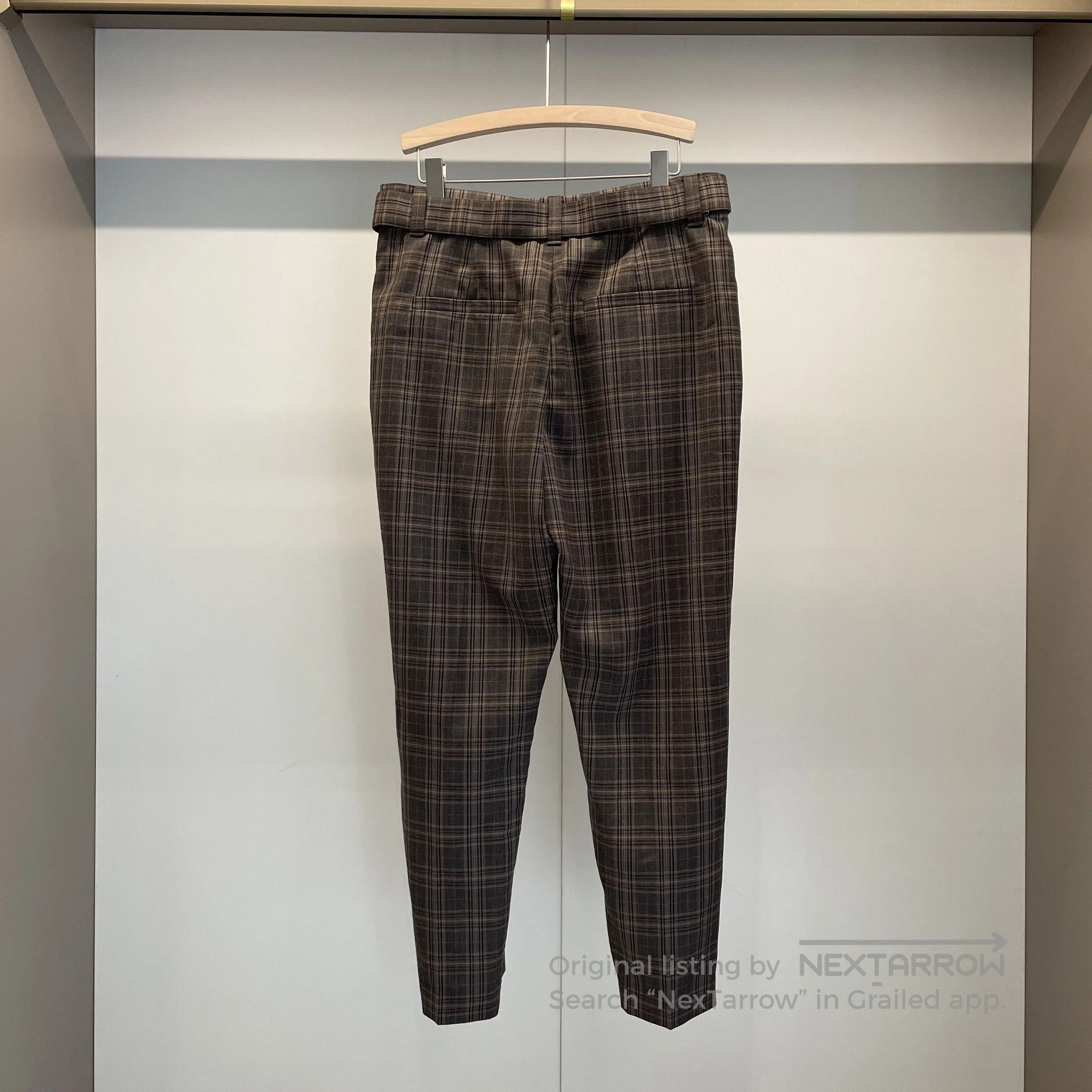 Brunello Cucinelli Brunello Cucinelli Brown Plaid Wool Pants. Size US 40 / EU 56 - 2 Thumbnail