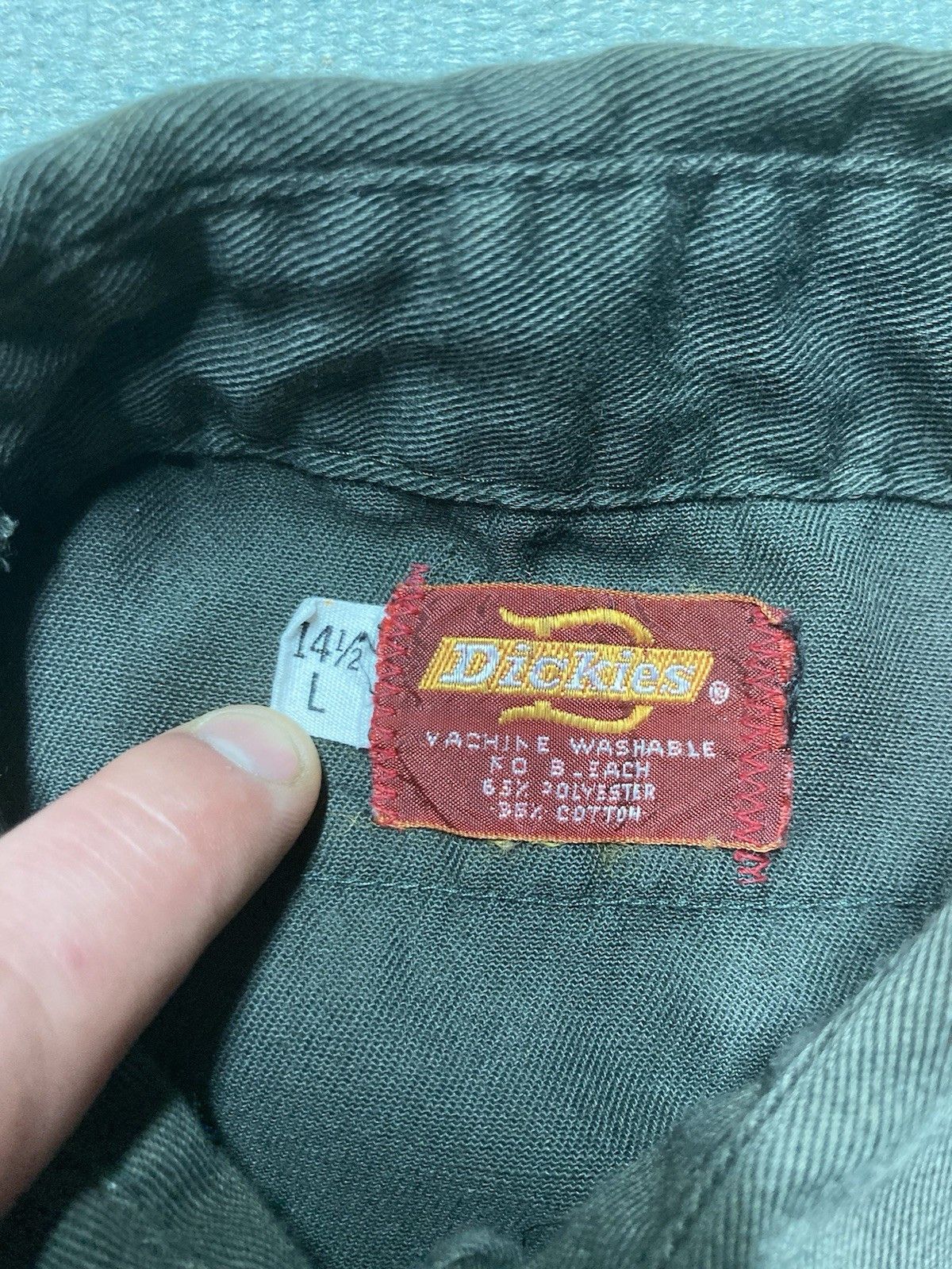 Dickies × Vintage 70s dickies work shirt chino twill dark green work small Size US S / EU 44-46 / 1 - 4 Thumbnail