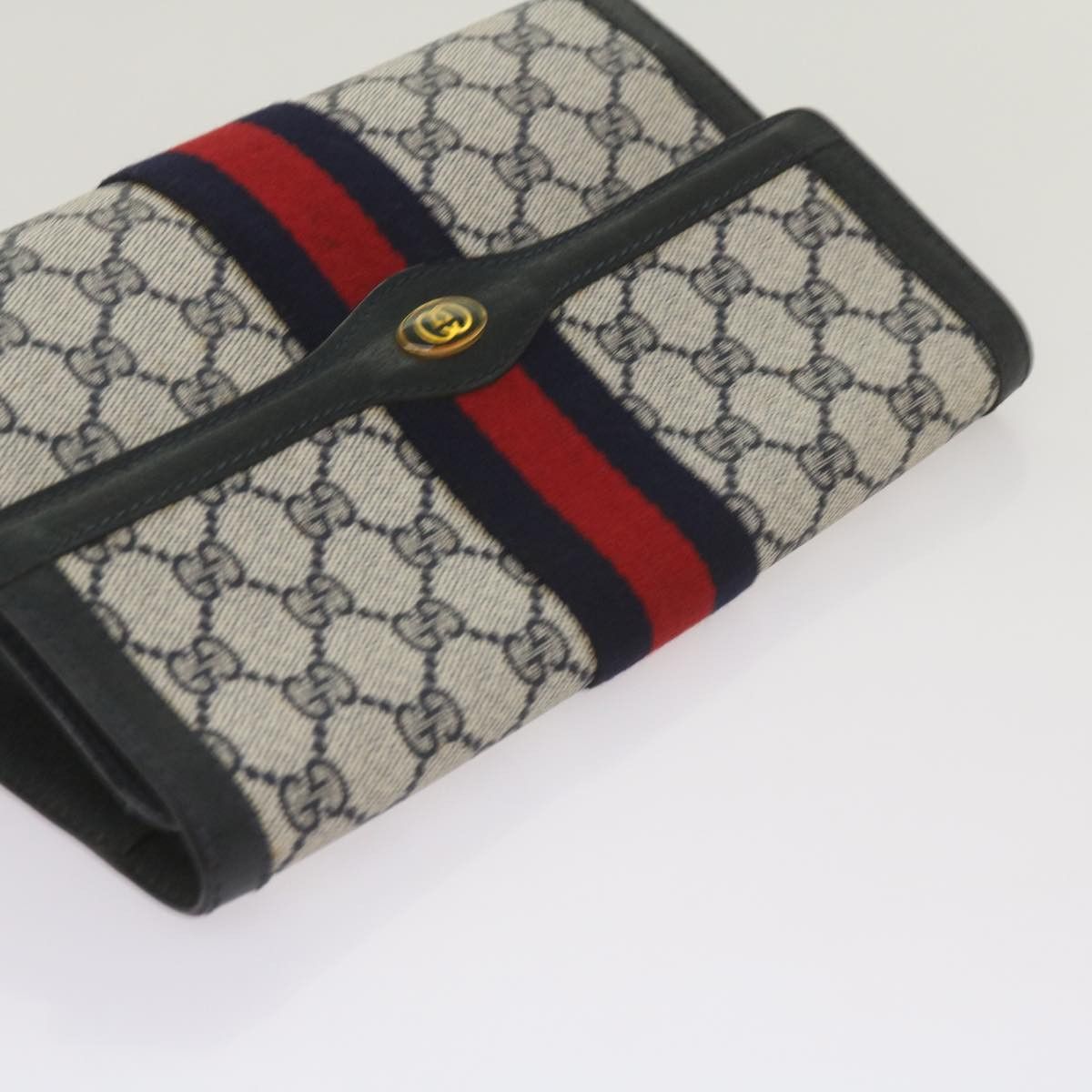 Gucci GUCCI GG Supreme Sherry Line Clutch Bag Pvc Red Navy 89 01 Size ONE SIZE - 6 Thumbnail