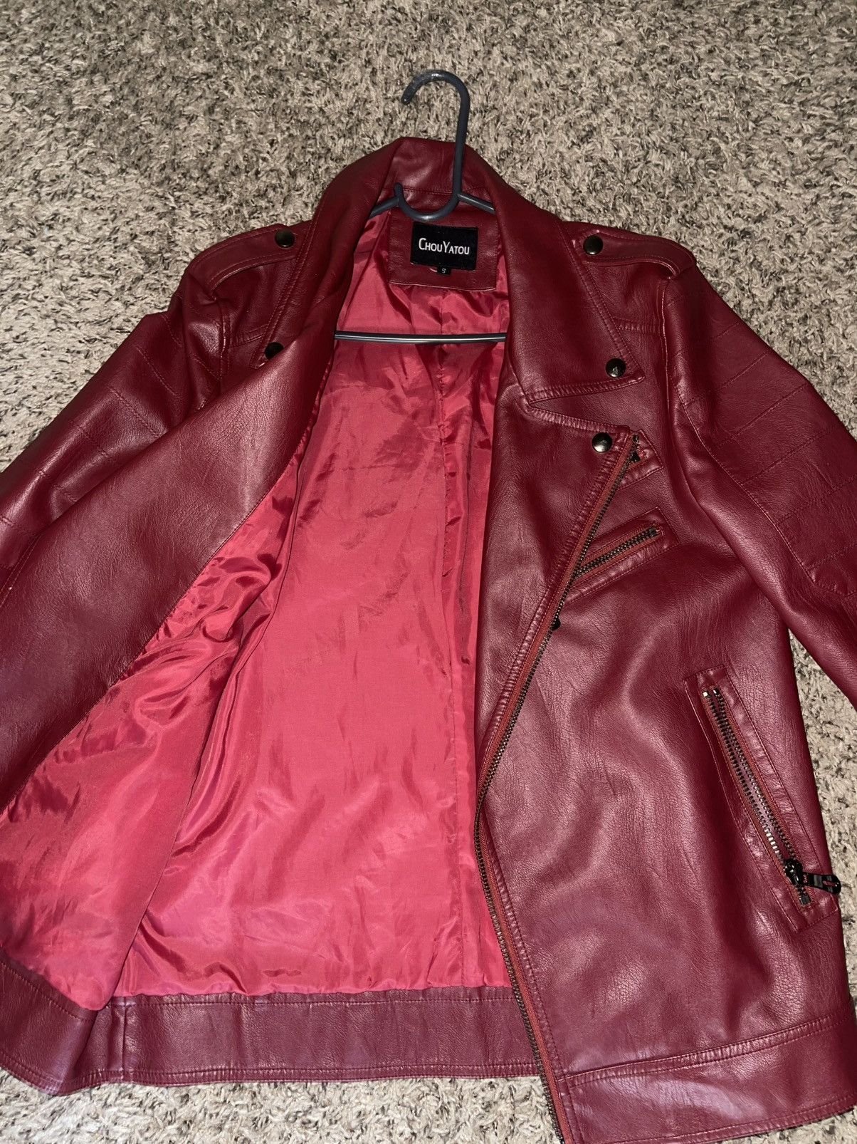 Vintage Red Faux Leather Jacket Size US S / EU 44-46 / 1 - 3 Thumbnail