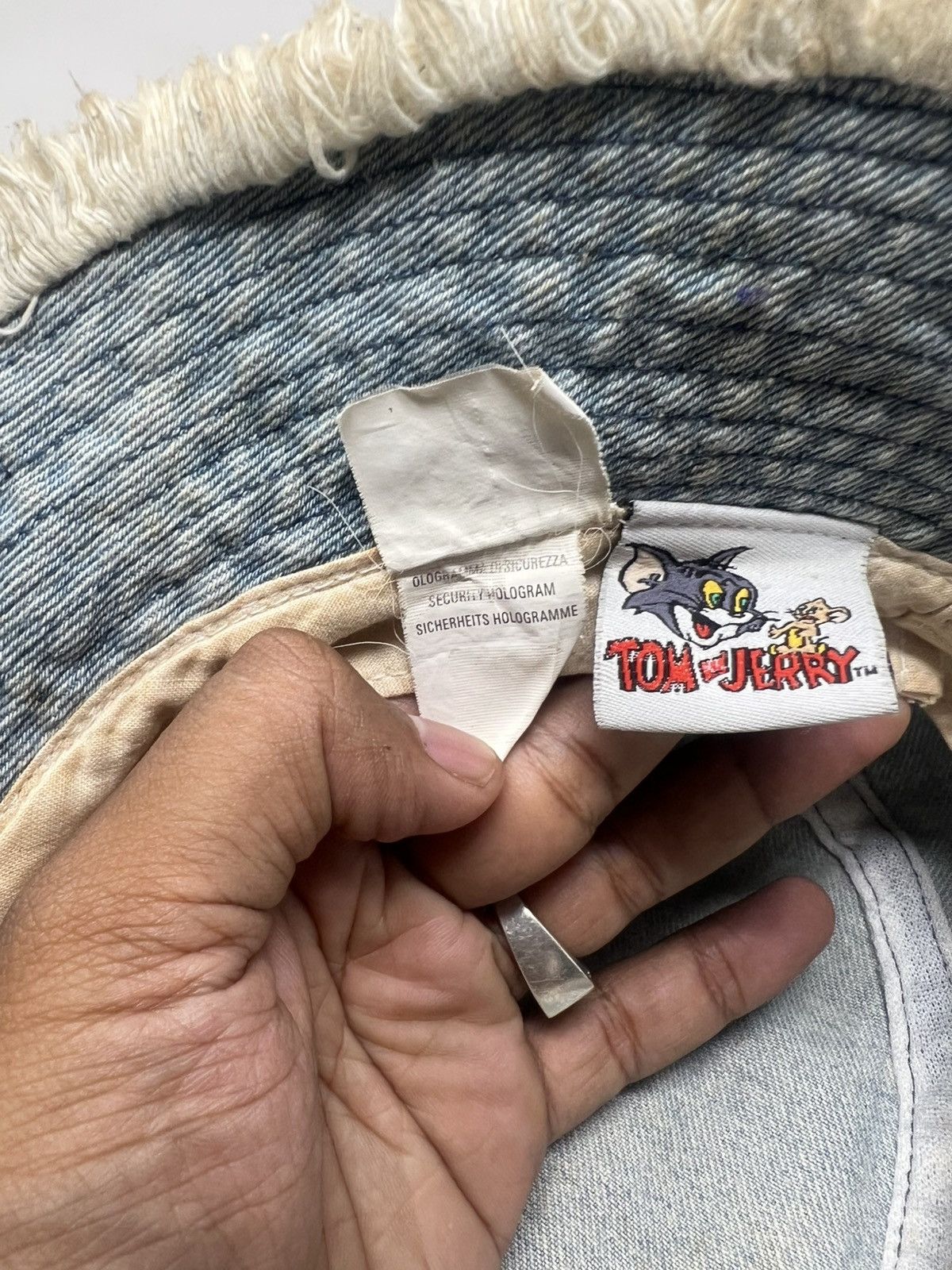Vintage Tom & Jerry Frayed Distressed Denim Bucket Hat Cap Size ONE SIZE - 9 Thumbnail