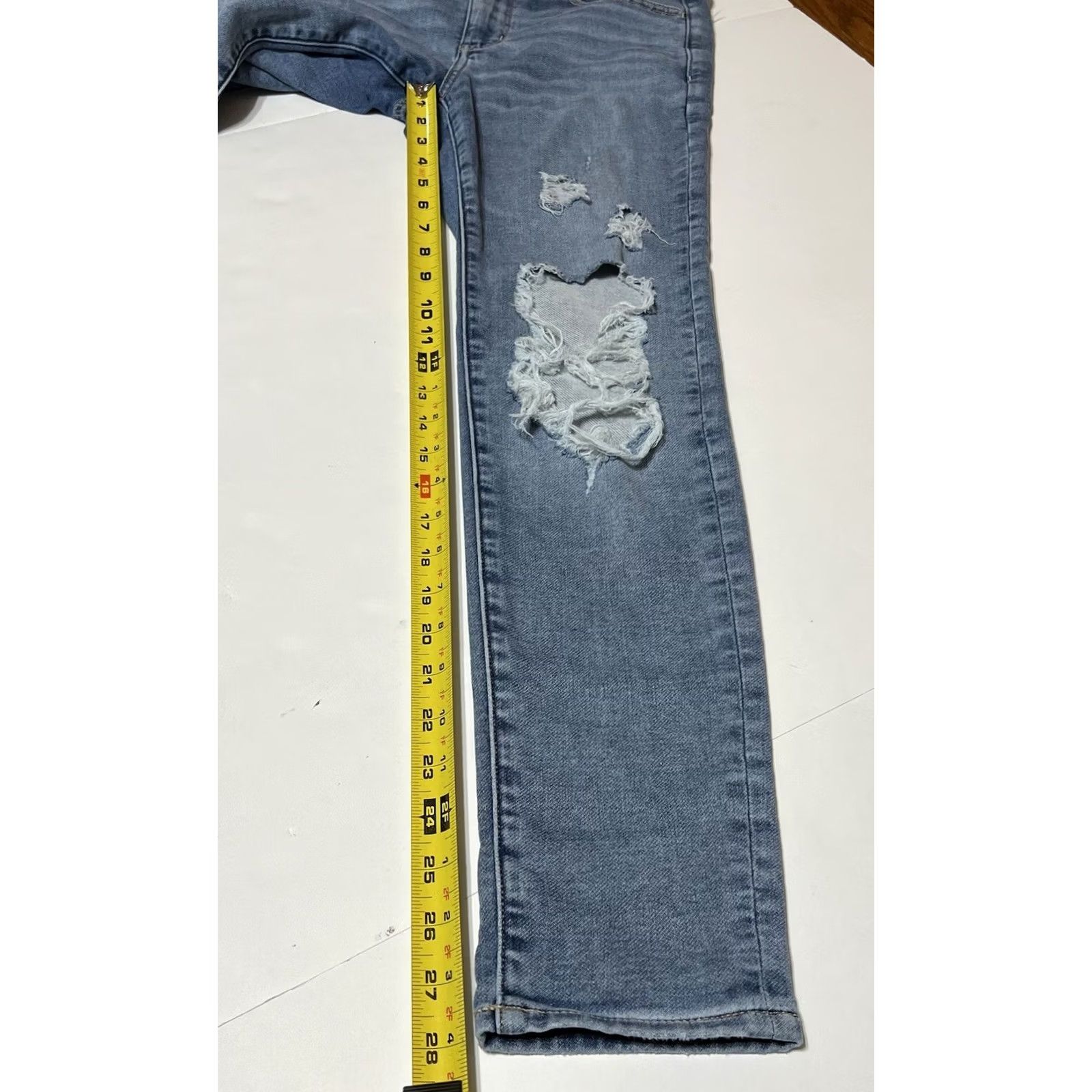 American Eagle Outfitters VINTAGE? No. American Eagle Outfitters Next Level Stretch High Rise Jegging Jeans Distressed 6 Reg 32x28 Women Jeans Size 28" / US 6 / IT 42 - 5 Thumbnail