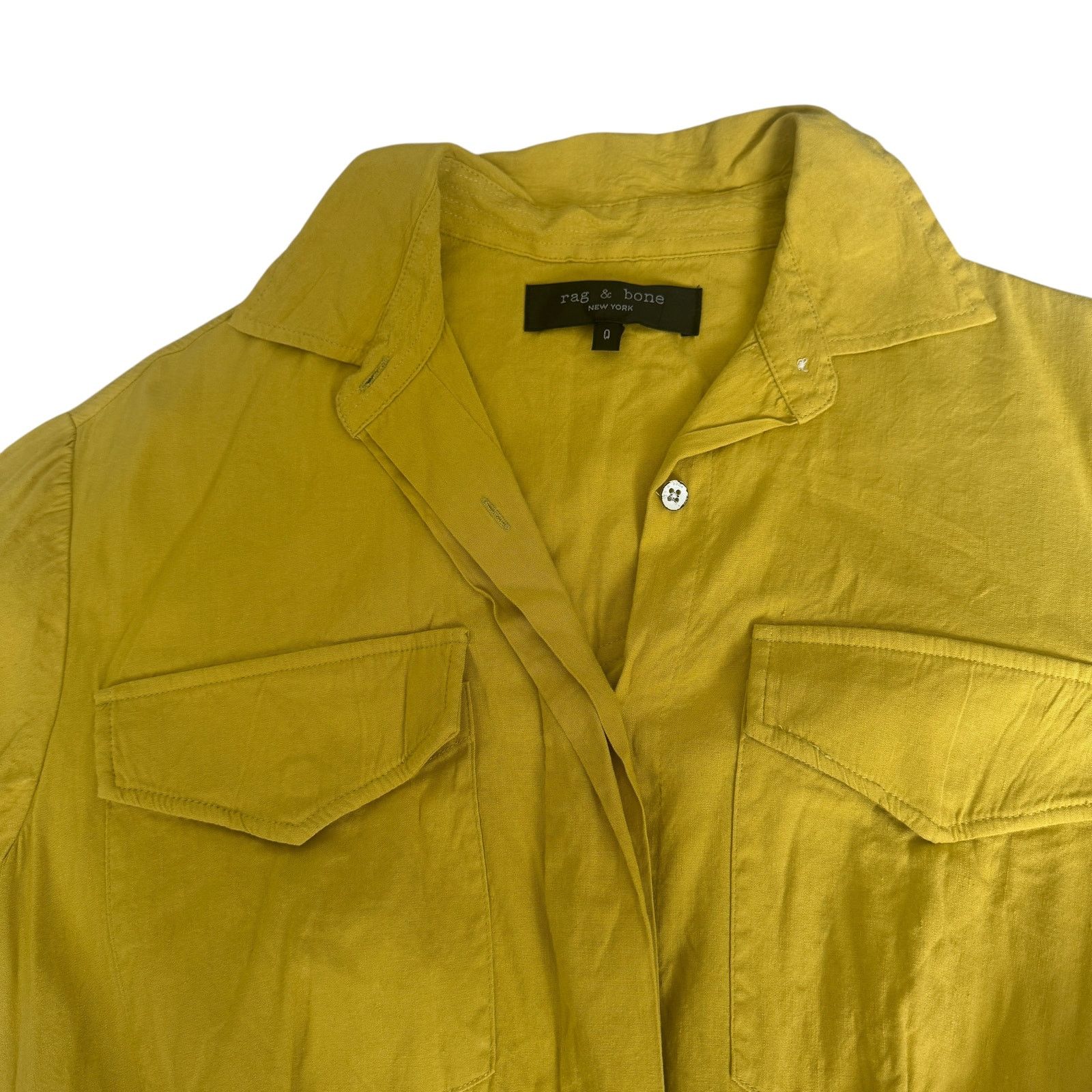 Rag & Bone Rag & Bone Surplus Short Sleeve Romper Chartreuse Green Size 25" / US 0 / IT 36 - 5 Thumbnail