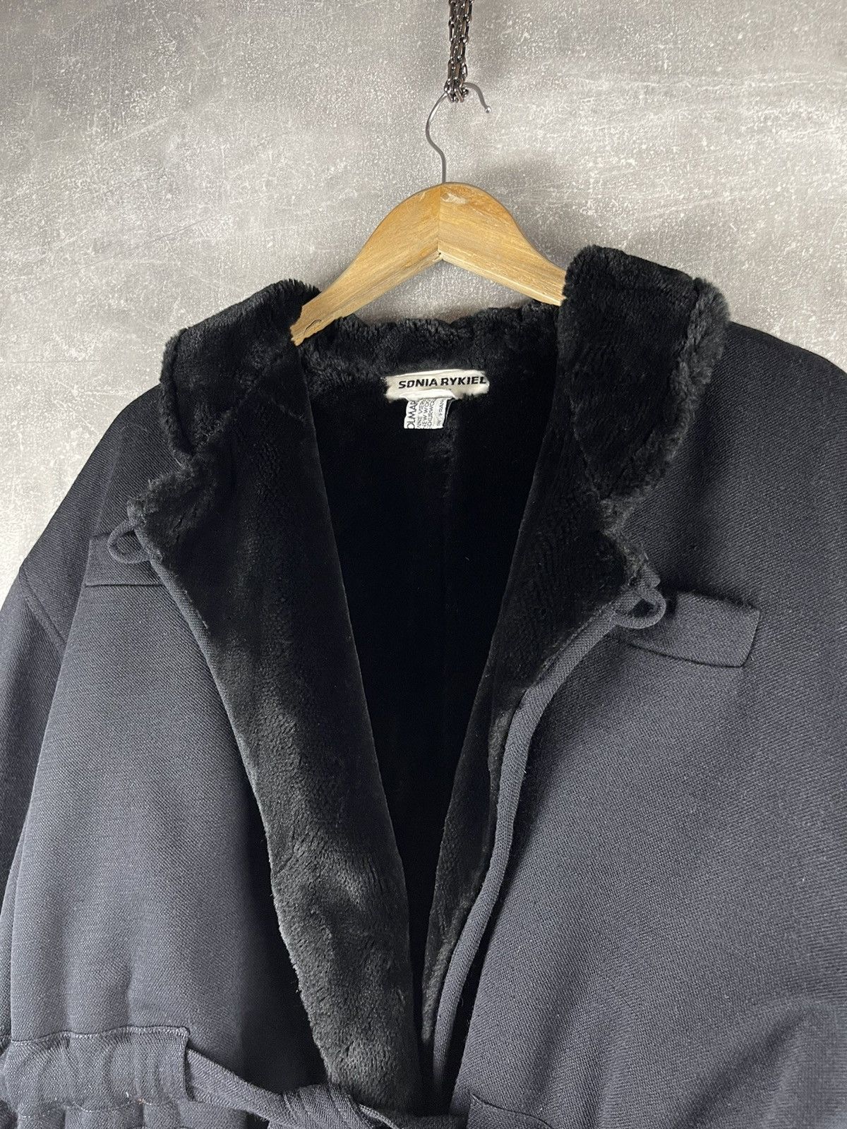 Sonia Rykiel Sonia Rykiel Paris Vintage 90s Black Wool Double Belted Coat Size S / US 4 / IT 40 - 6 Thumbnail