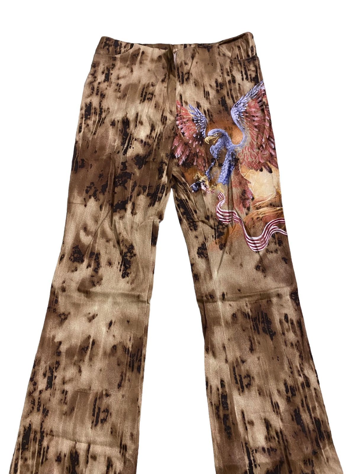 If Six Was Nine 💥Vintage Flare Ange Paris Overprint Pant Size 26" / US 2 / IT 38 - 5 Thumbnail