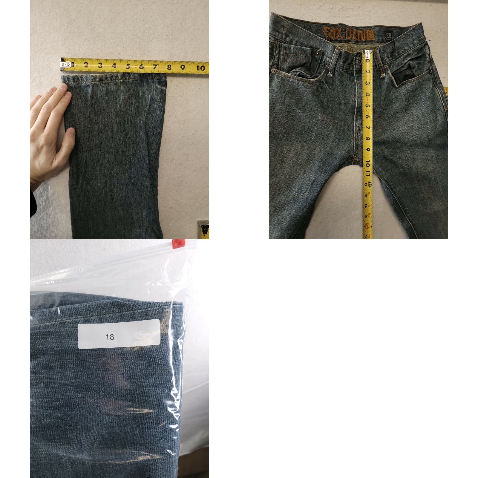 Fox Racing Fox Jeans Men's 28x28 Blue Low Rise Straight Fit Denim Pants Size US 28 / EU 44 - 8 Thumbnail