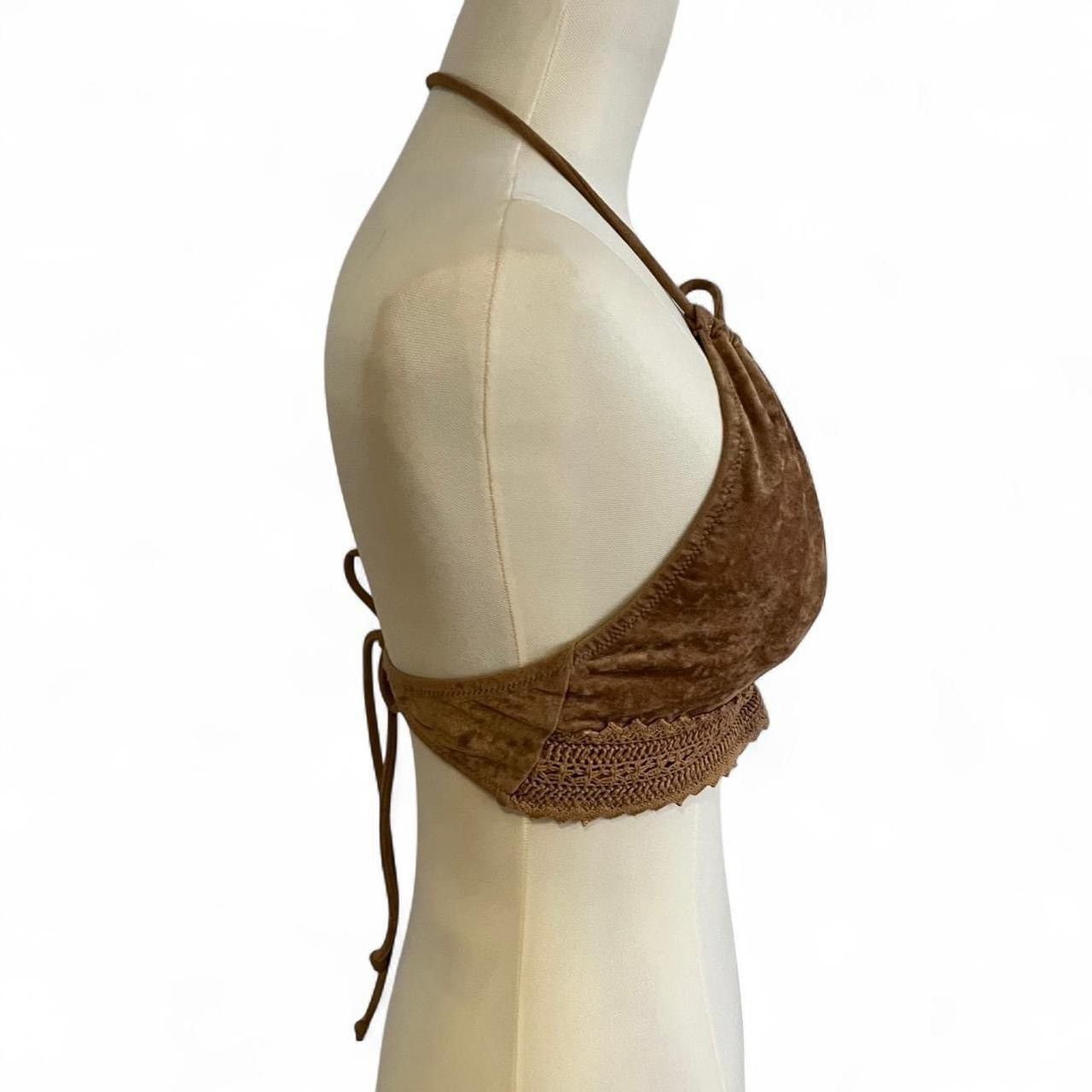 Other suede padded halter top with beaded detail & adjustable tie Size S / US 4 / IT 40 - 6 Thumbnail