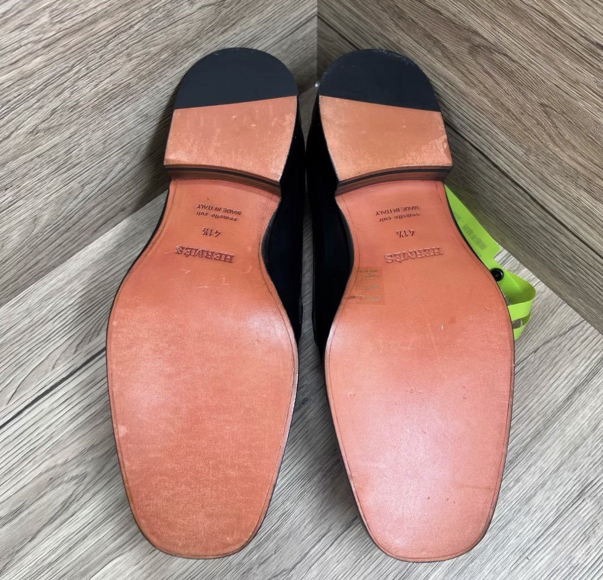Hermes Hermès Hubert Black & Silver Square-toe Monk Shoes J41 Size US 8.5 / EU 41-42 - 5 Thumbnail