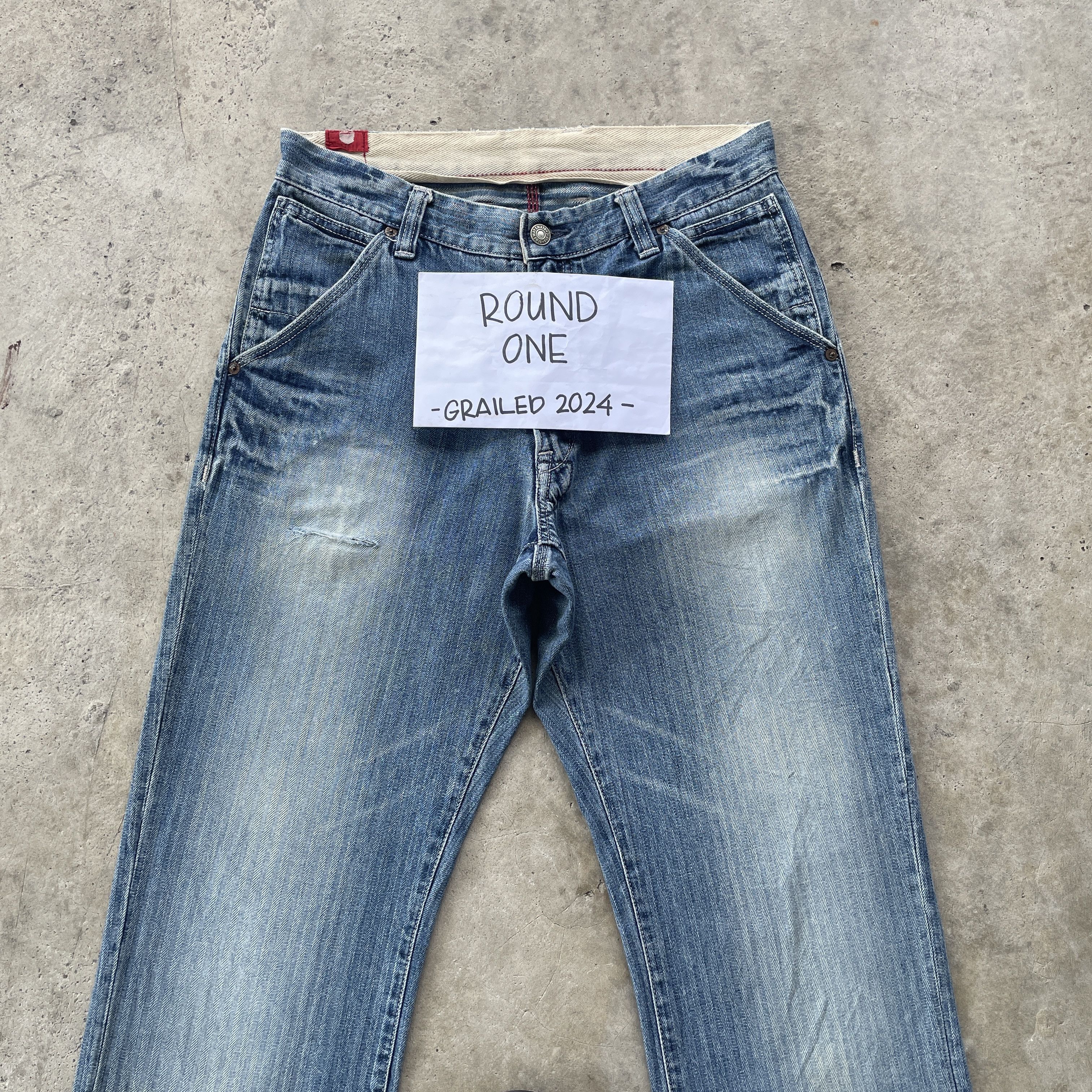 Japanese Brand VINTAGE JAPAN HBT FADED DENIM DISTRESSED JEANS PANTS W30 Size US 30 / EU 46 - 3 Thumbnail
