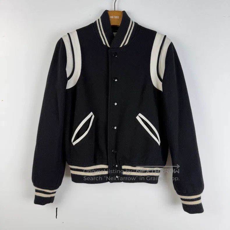 Saint Laurent Paris Saint Laurent Paris Black and White Patchwork Baseball Jac Size XS / US 0-2 / IT 36-38 - 1 Thumbnail