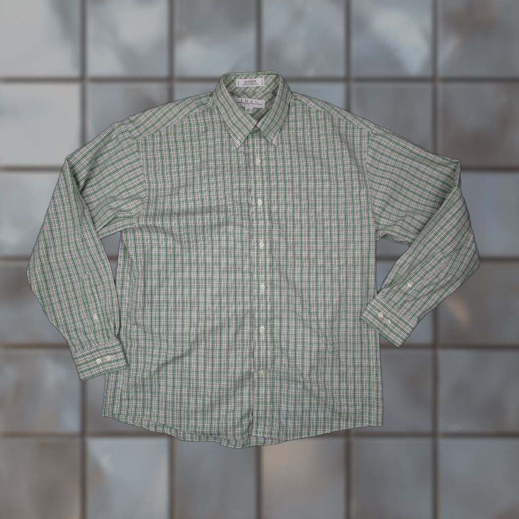 Enro VINTAGE ENRO Men's Green Plaid Button-Up Shirt Size US L / EU 52-54 / 3 - 1 Thumbnail