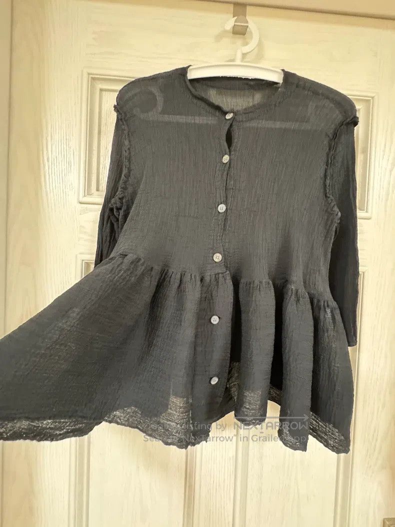 Issey Miyake Issey Miyake size:one size Black Crepe Long-sleeve Top Size XXS / US 00 / IT 34 - 3 Thumbnail