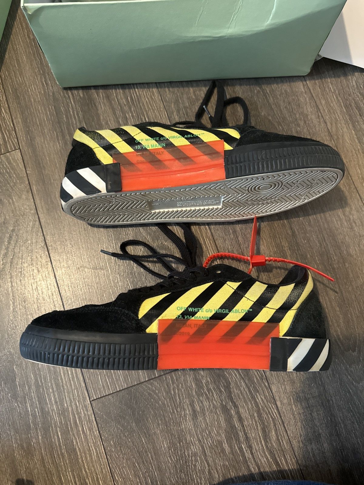 Off White Off white vulc low Yellow Green Grailed