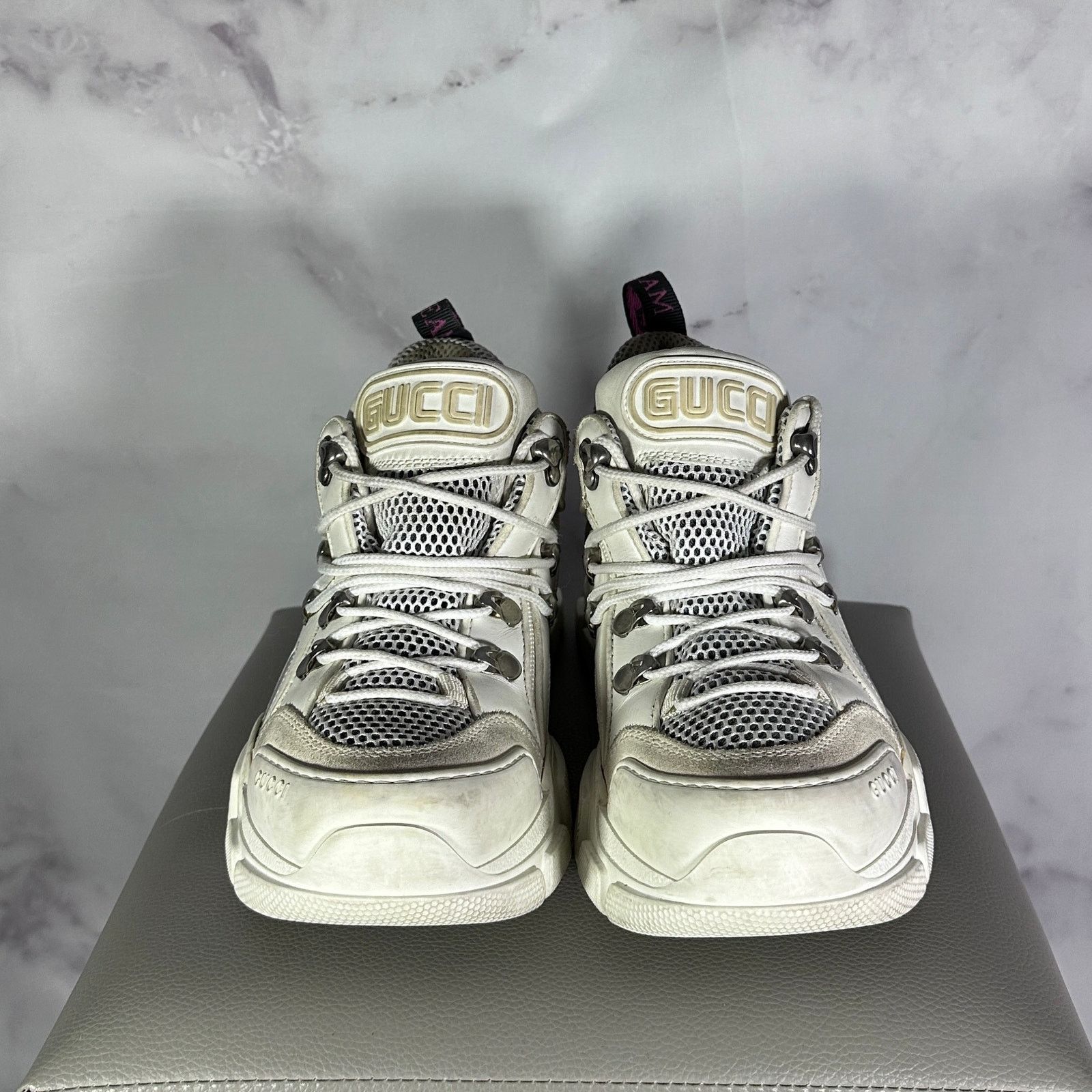 Gucci Flashtrek Low White Size US 7 / IT 37 - 8 Thumbnail