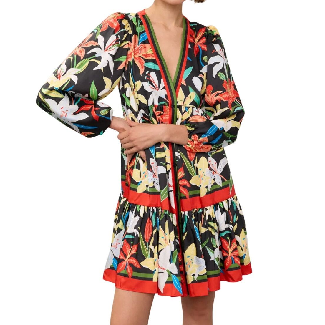 Kate Spade Kate Spade New York Summer Lilies Twill Dress Multi, Size L Size L / US 10 / IT 46 - 2 Thumbnail
