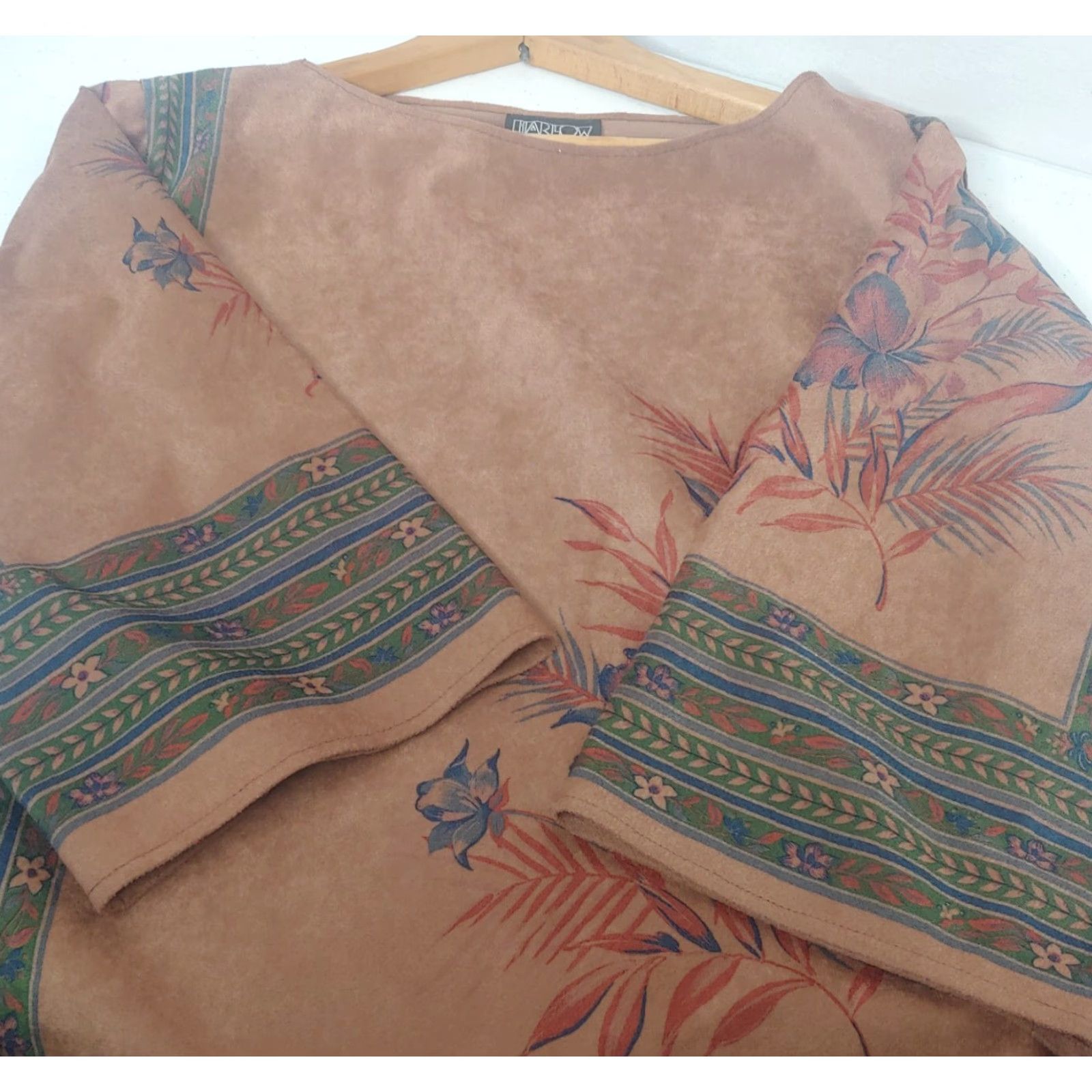 Vintage VINTAGE Harlow Shirt Women M Brown Floral Tapestry Retro Lagenlook 3/4 Sleeve Pullover Round Neck Tunic Blouse Size M / US 6-8 / IT 42-44 - 6 Thumbnail
