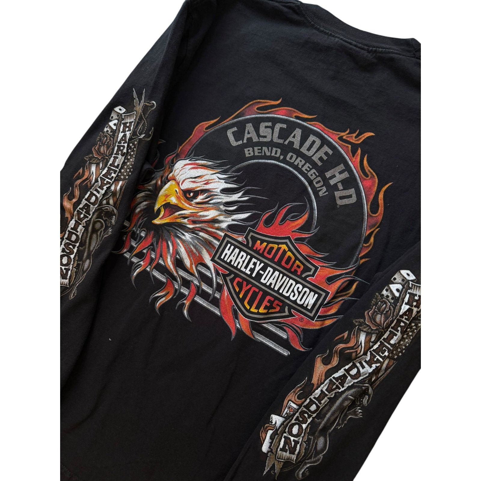 Harley Davidson Vintage Y2K Harley Davidson Pocket Flames Long Sleeve Size US L / EU 52-54 / 3 - 5 Thumbnail