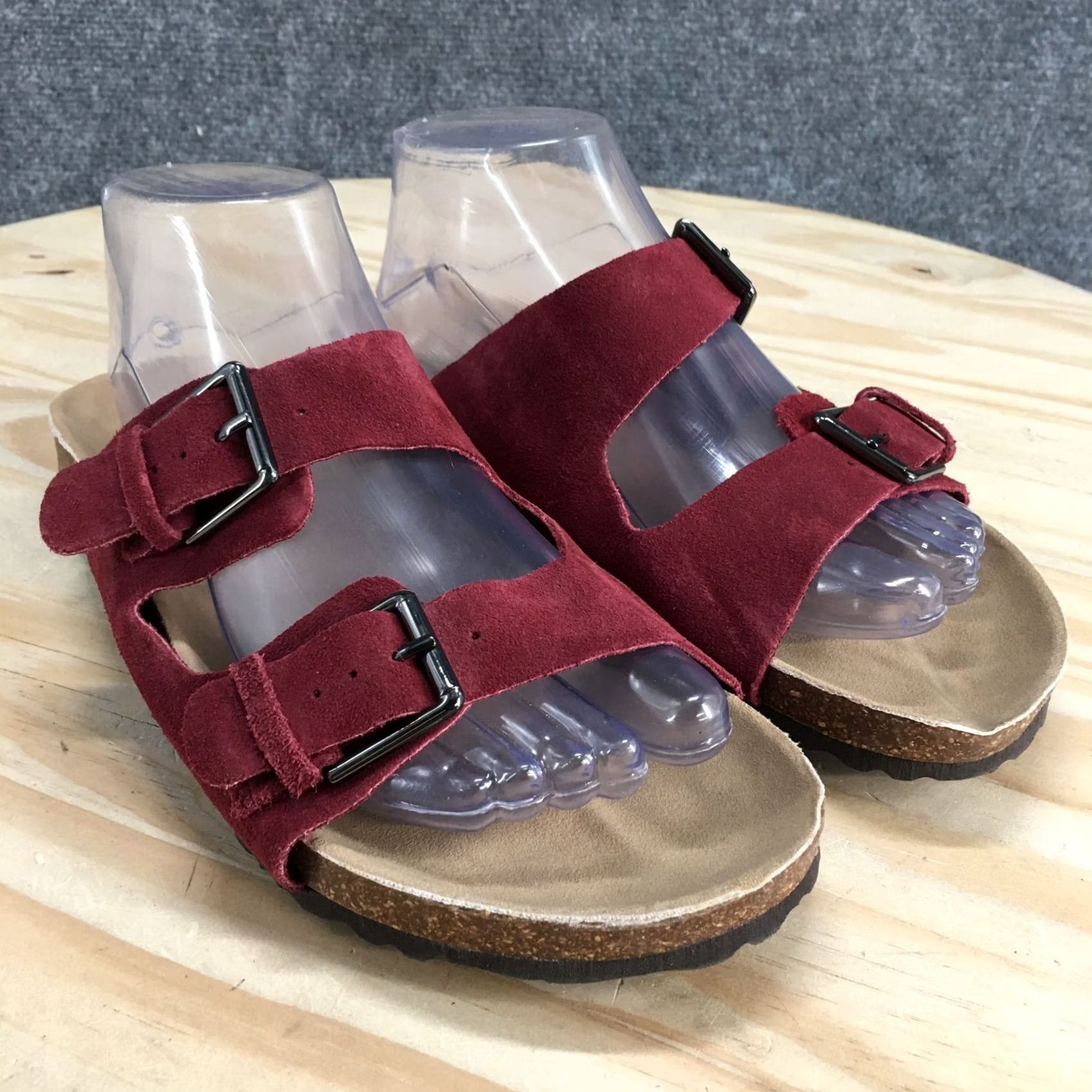 American Eagle Outfitters American Eagle Outfitters Sandals Womens 8 Slide Burgundy Buckle Comfort Casual Size US 8 / IT 38 - 3 Thumbnail