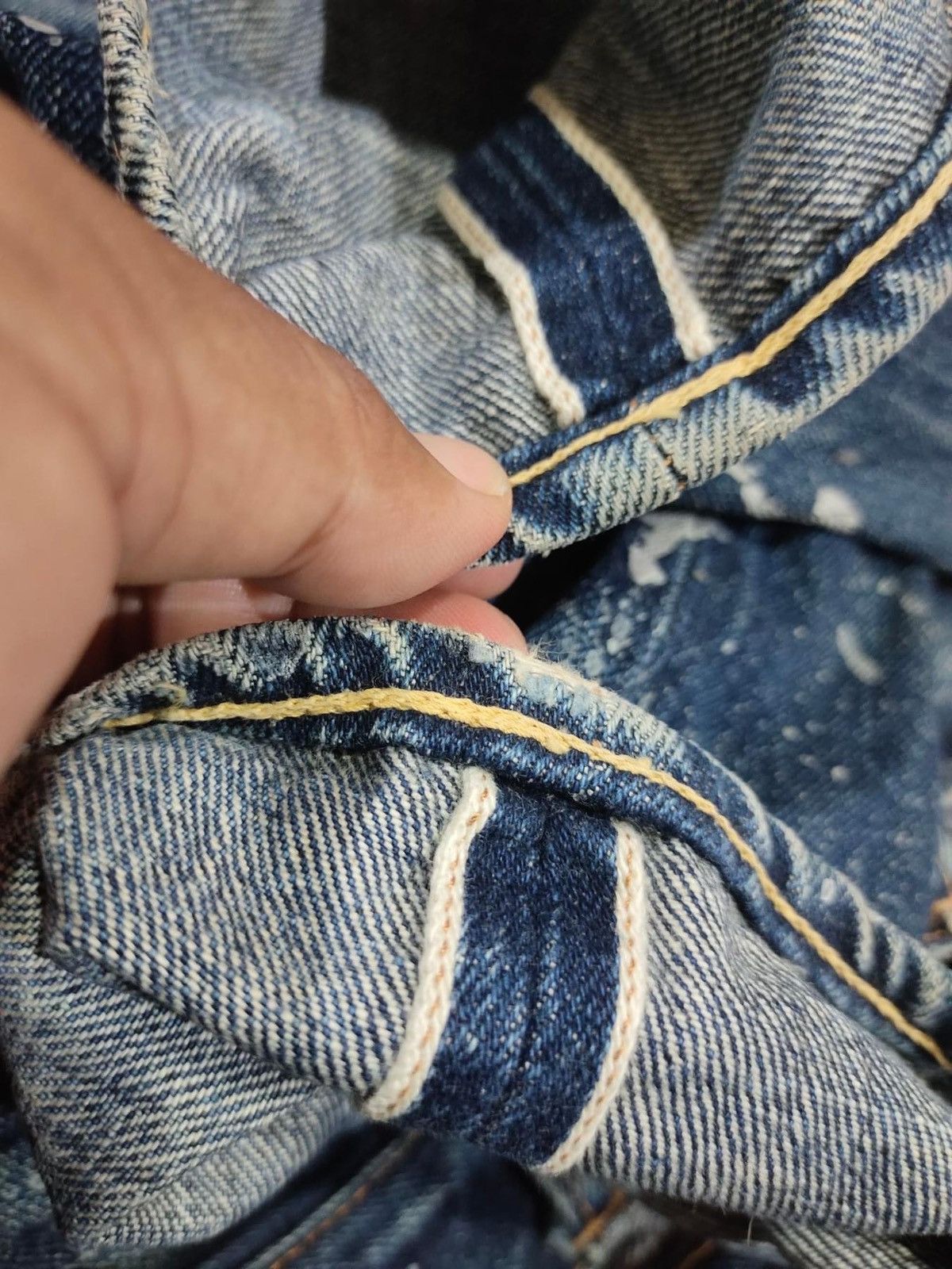 Denime × Japanese Brand Vintage Denime painter design x distressed selvedge Size US 31 - 5 Thumbnail