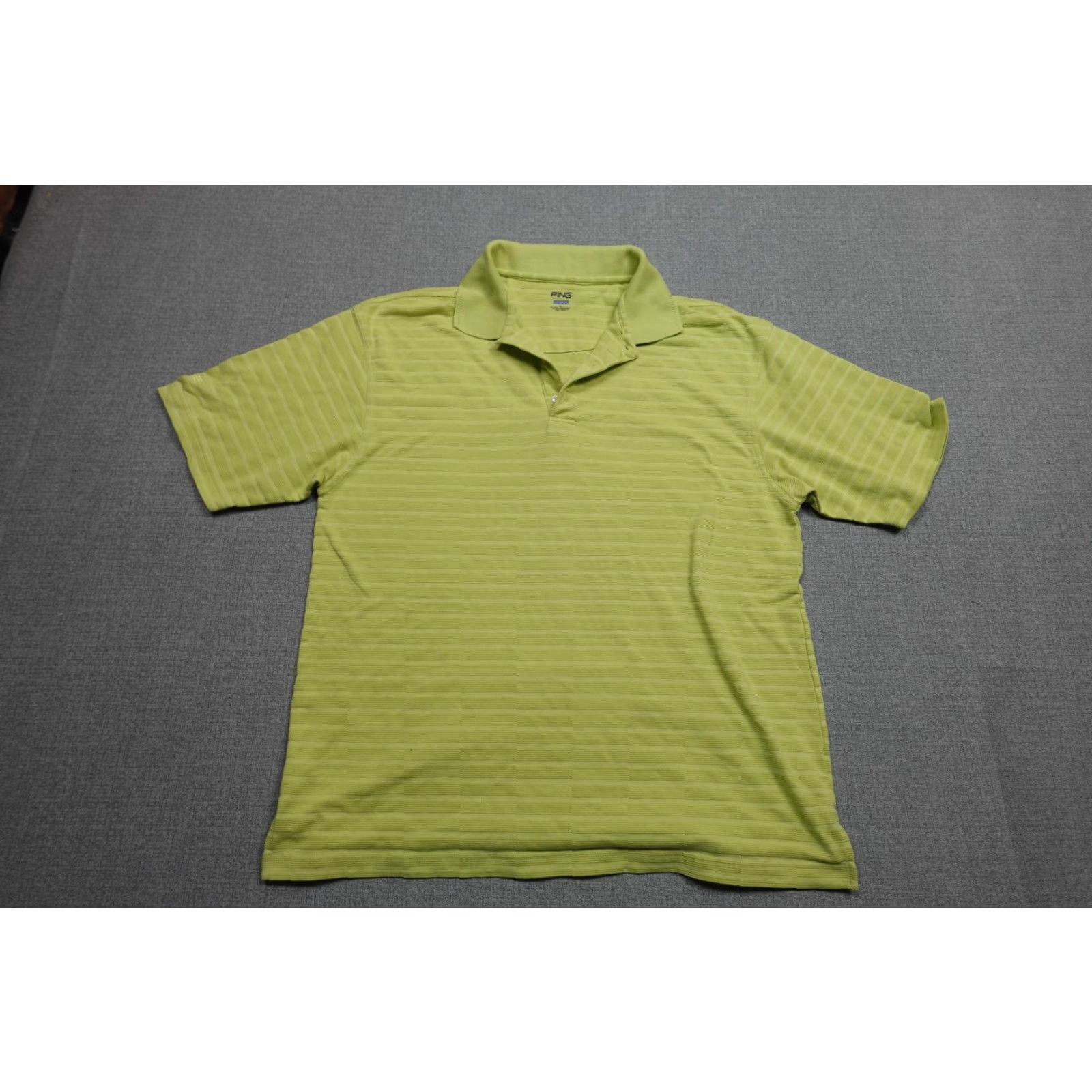 Vintage PING Performance Dynamics Polo Mens L Green Stripe Golf Cotton Blend Short Sleeve Shirt Size US L / EU 52-54 / 3 - 3 Thumbnail