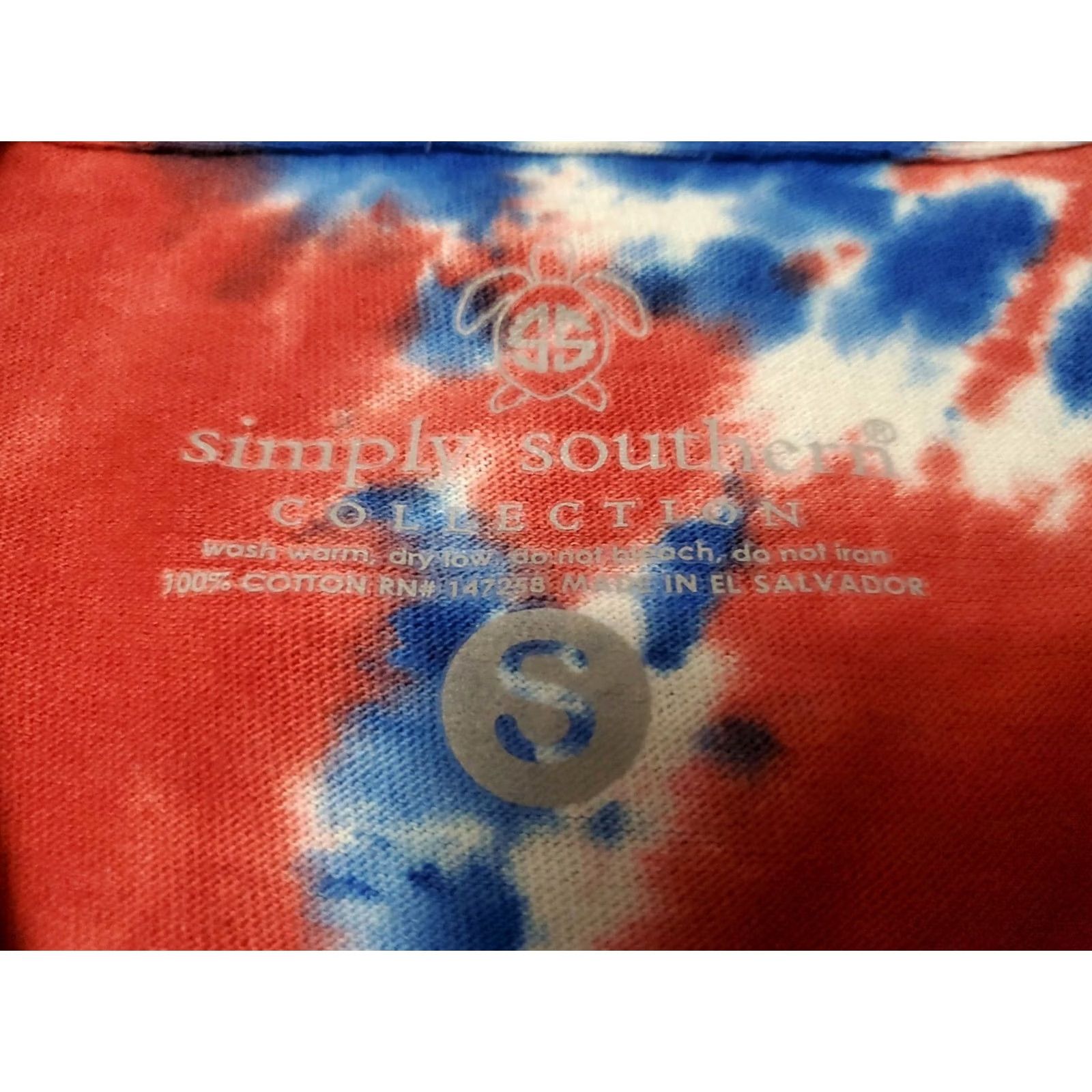 Vintage Simply Southern Tie Dye TShirt Crew Neck Short Sleeve Women XS? No size given. Size S / US 4 / IT 40 - 7 Thumbnail