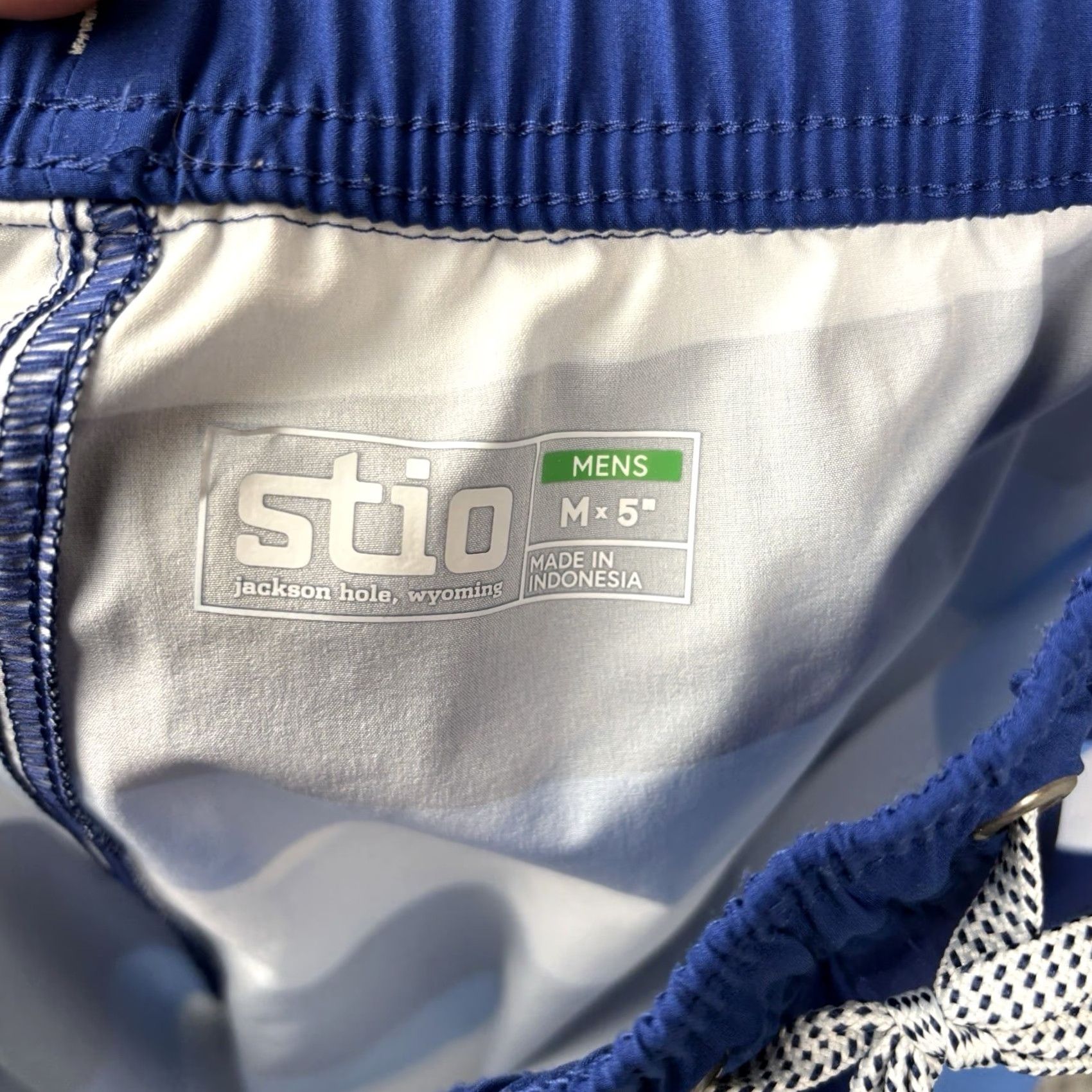 Vintage Stio Board Shorts Mens Regular Medium 5" Inseam Blue Striped Drawstring UV-Protection Quick Dry Pockets Lightweight Size US 31 - 6 Thumbnail