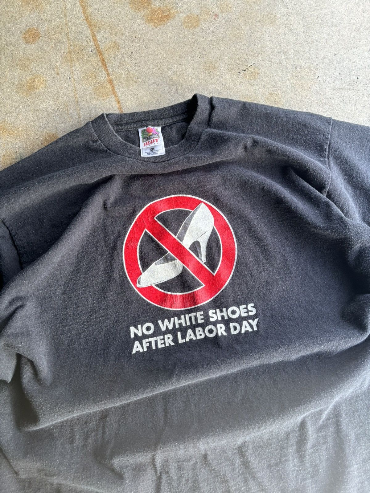 Vintage Crazy 90s No White Shoes After Labour Day Pinup Boxy Tee Size US XL / EU 56 / 4 - 3 Thumbnail