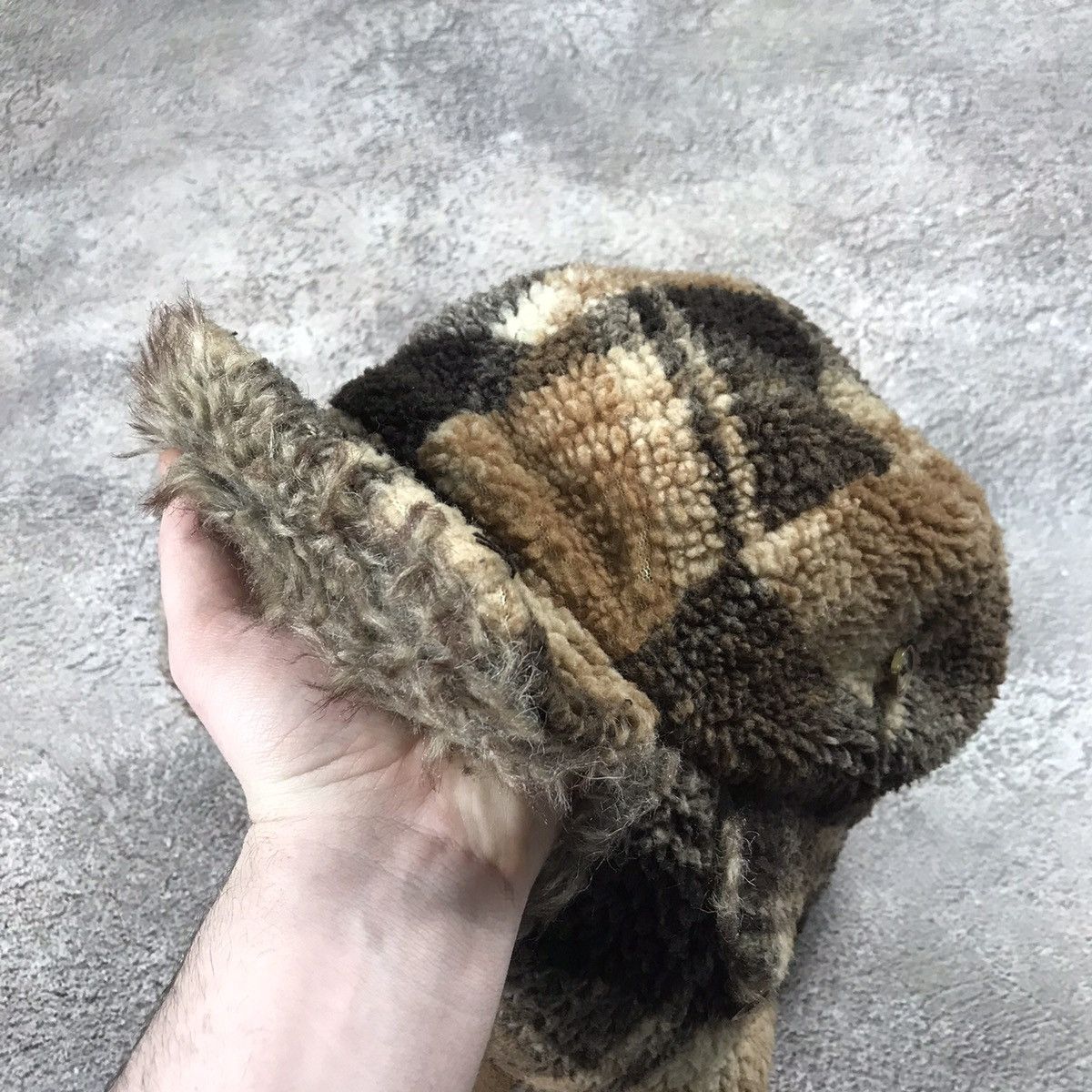 Vintage Vintage 90s Plaid Mohair Beanie Ear Flaps Grunge Relaxed OS Size ONE SIZE - 7 Thumbnail