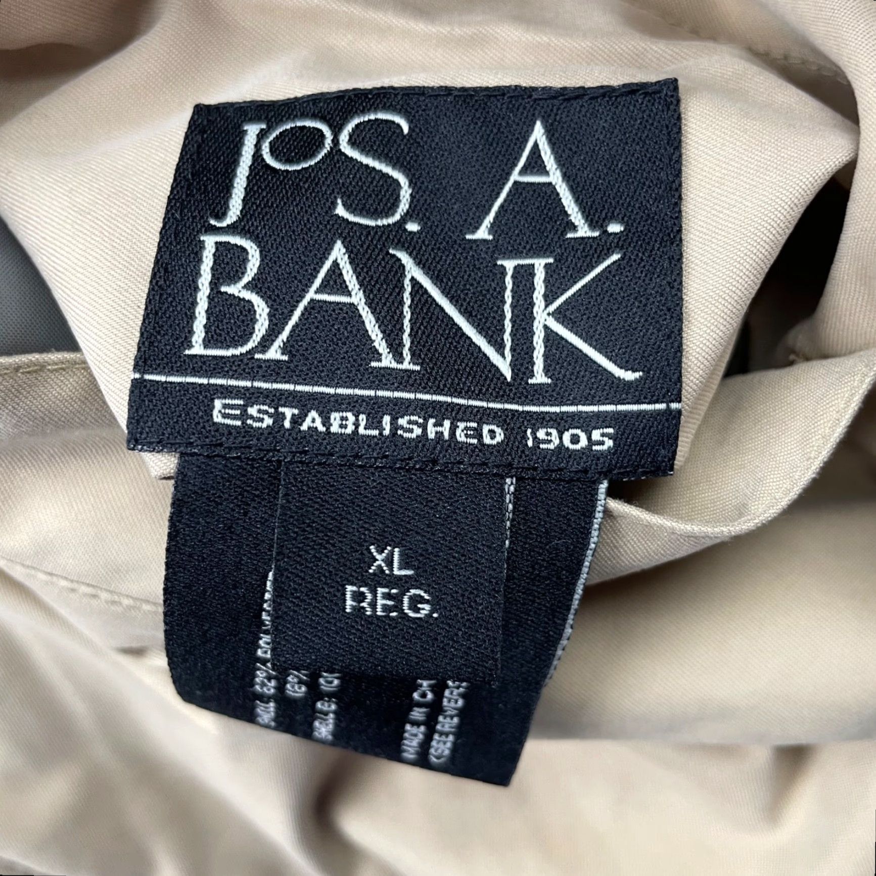 Jos. A. Bank Jos. A. Bank Men's Reversible Windbreaker Bomber Jacket Tan/Gray Full Zip XL Size US XL / EU 56 / 4 - 5 Thumbnail