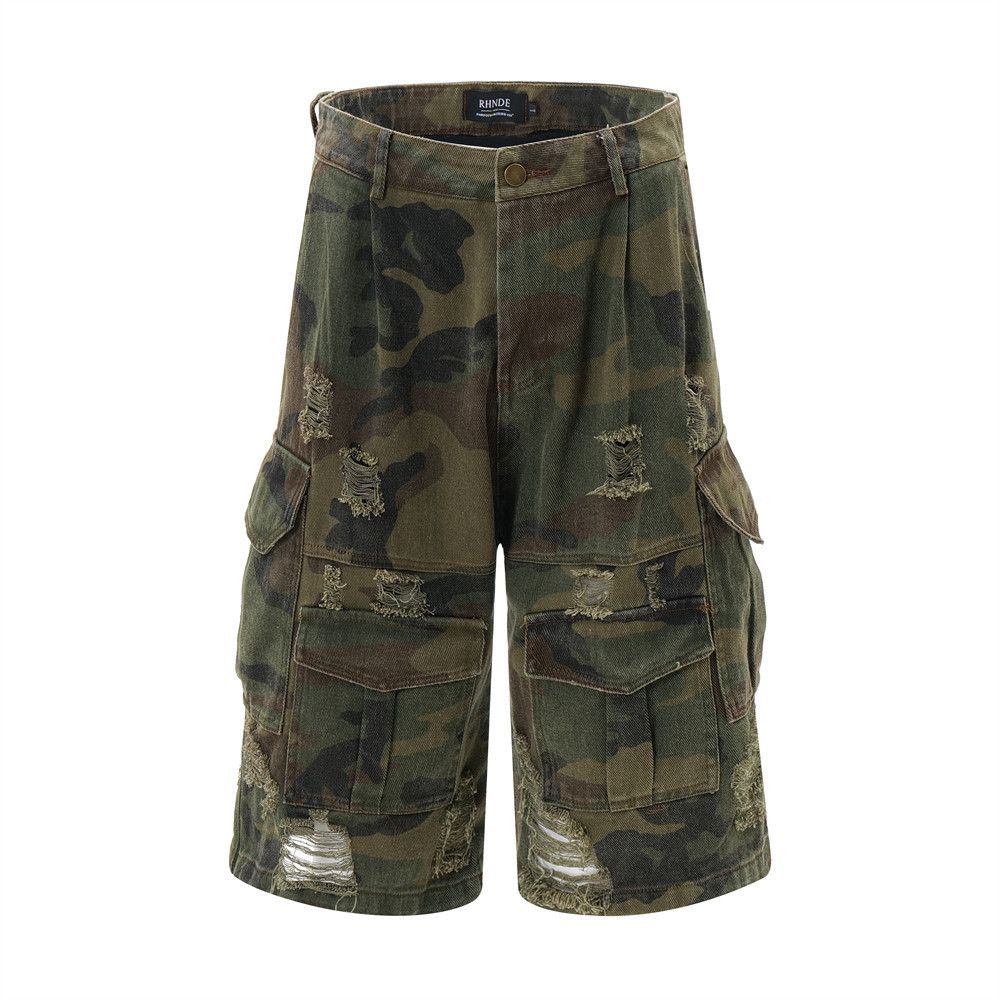 Jean Camouflage Ripped Shorts Size US 29 - 5 Thumbnail