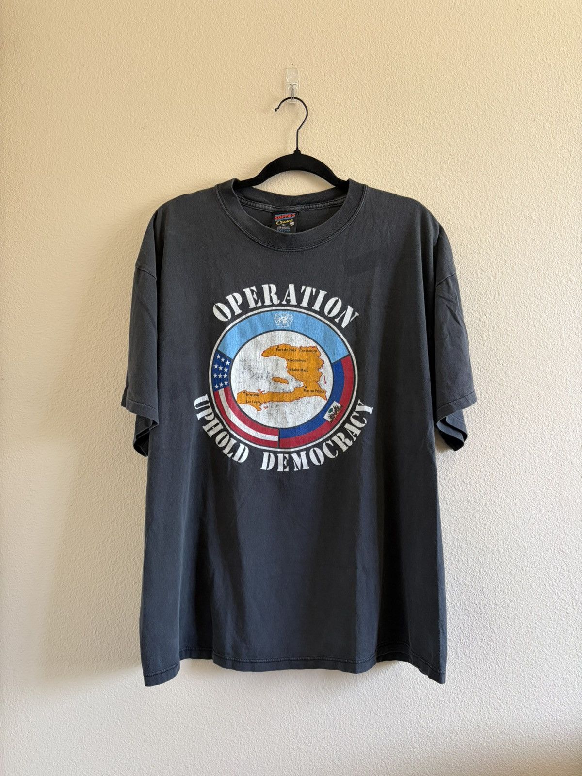 Vintage 1994 Uphold Democracy Rare Haiti Intervention Tee XL