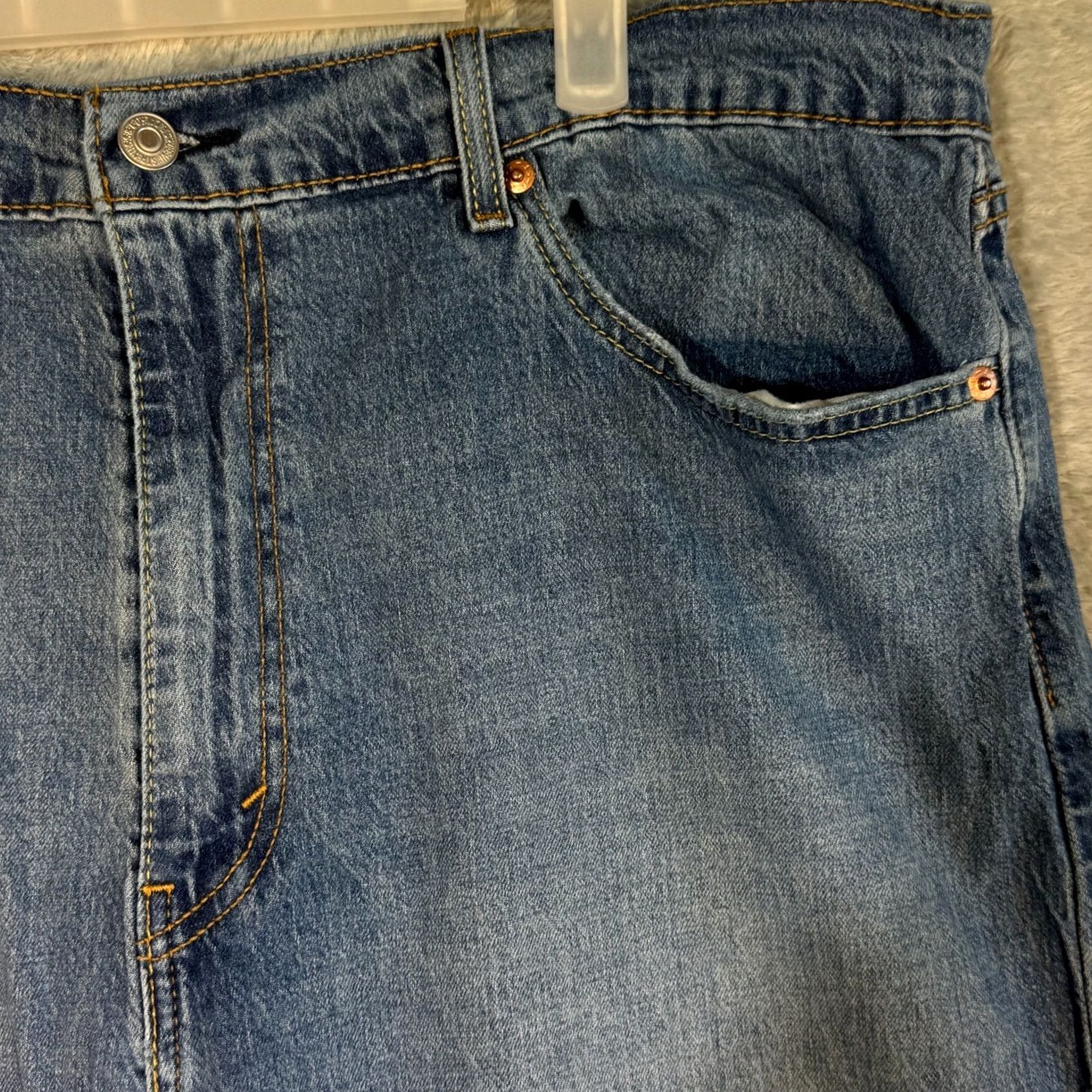 Levi's Levi’s 505 Jeans Men’s 40 x 30 Blue Denim Straight Leg Mid Rise Stretch Jeans Size US 40 / EU 56 - 7 Thumbnail