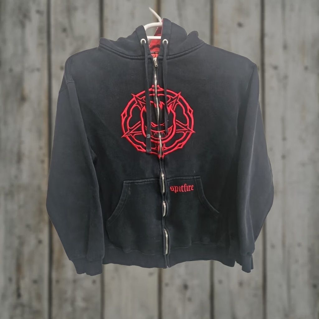 Spitfire VINTAGE Spitfire Hooded Sweatshirt 90s Distressed Black Mens Medium Sweatshirt Sweatshirt Distressed 90s Spitfire Logo Shirt Hoodie Adult Mens Size US M / EU 48-50 / 2 - 1 Thumbnail