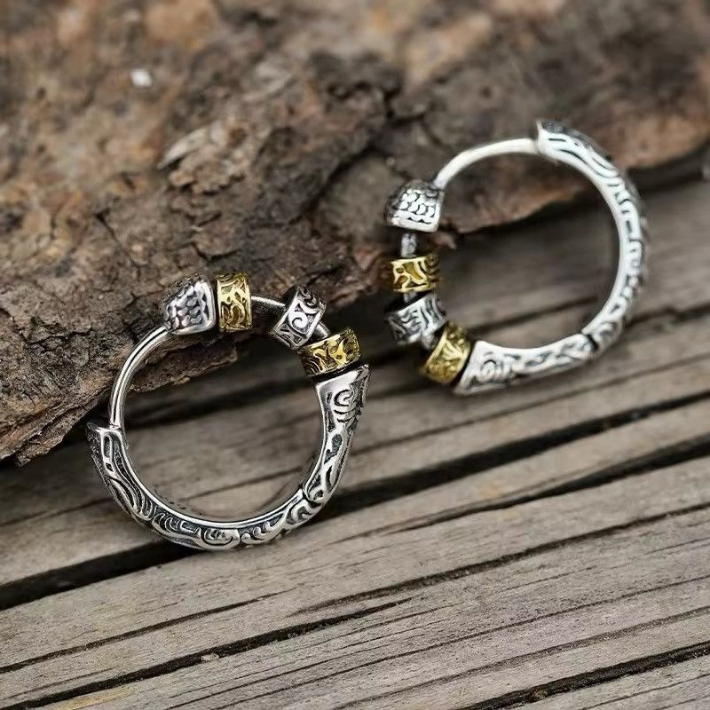 Vintage Vintage Round Circle Hoop Earrings Size ONE SIZE - 2 Thumbnail