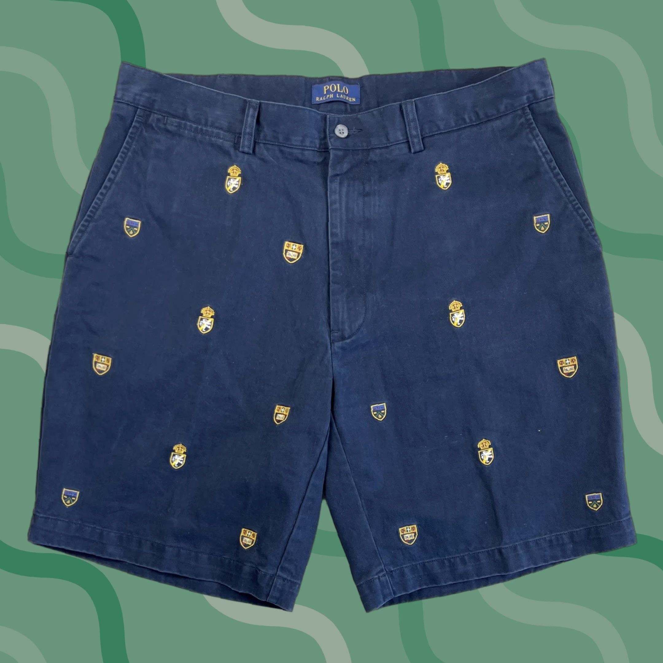 Polo Ralph Lauren Polo Ralph Lauren Mens Embroidered Lion Crest Logo Golf Shorts Navy Blue Sz 35 Size US S / EU 44-46 / 1 - 1 Thumbnail