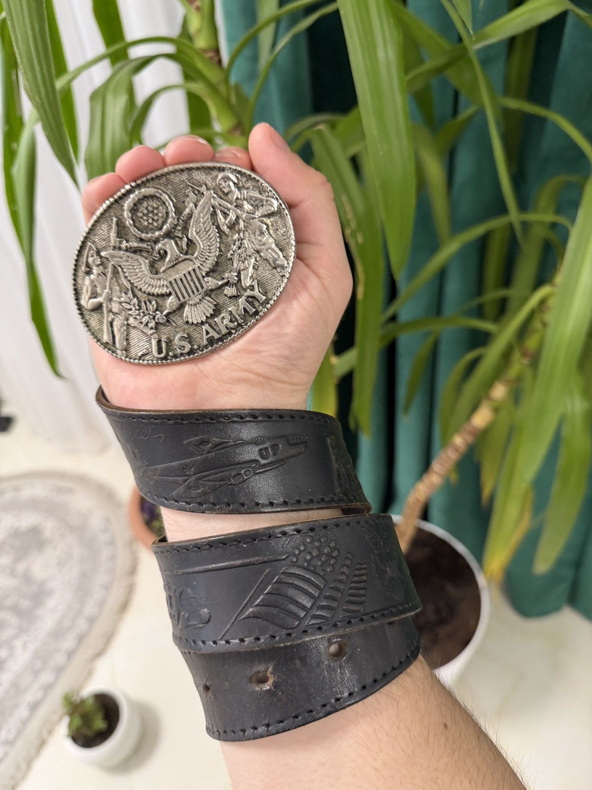 Japanese Brand 00’s NUMBER NINE STYLE LEATHER RARE Y2K BELT VINTAGE Size ONE SIZE - 2 Thumbnail